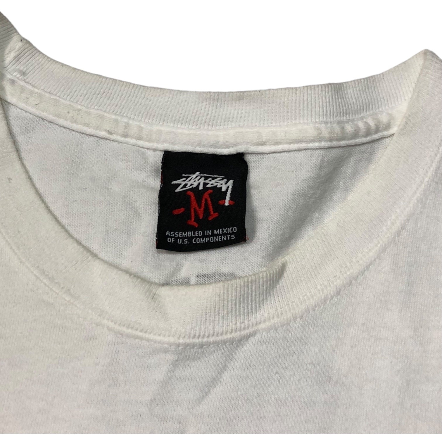 STUSSY × NEXUSVII (ステューシー×ネクサスセブン) 00's  VINTAGE collaboration print Tシャツ コラボ SIZE M ホワイト OLD STUSSY