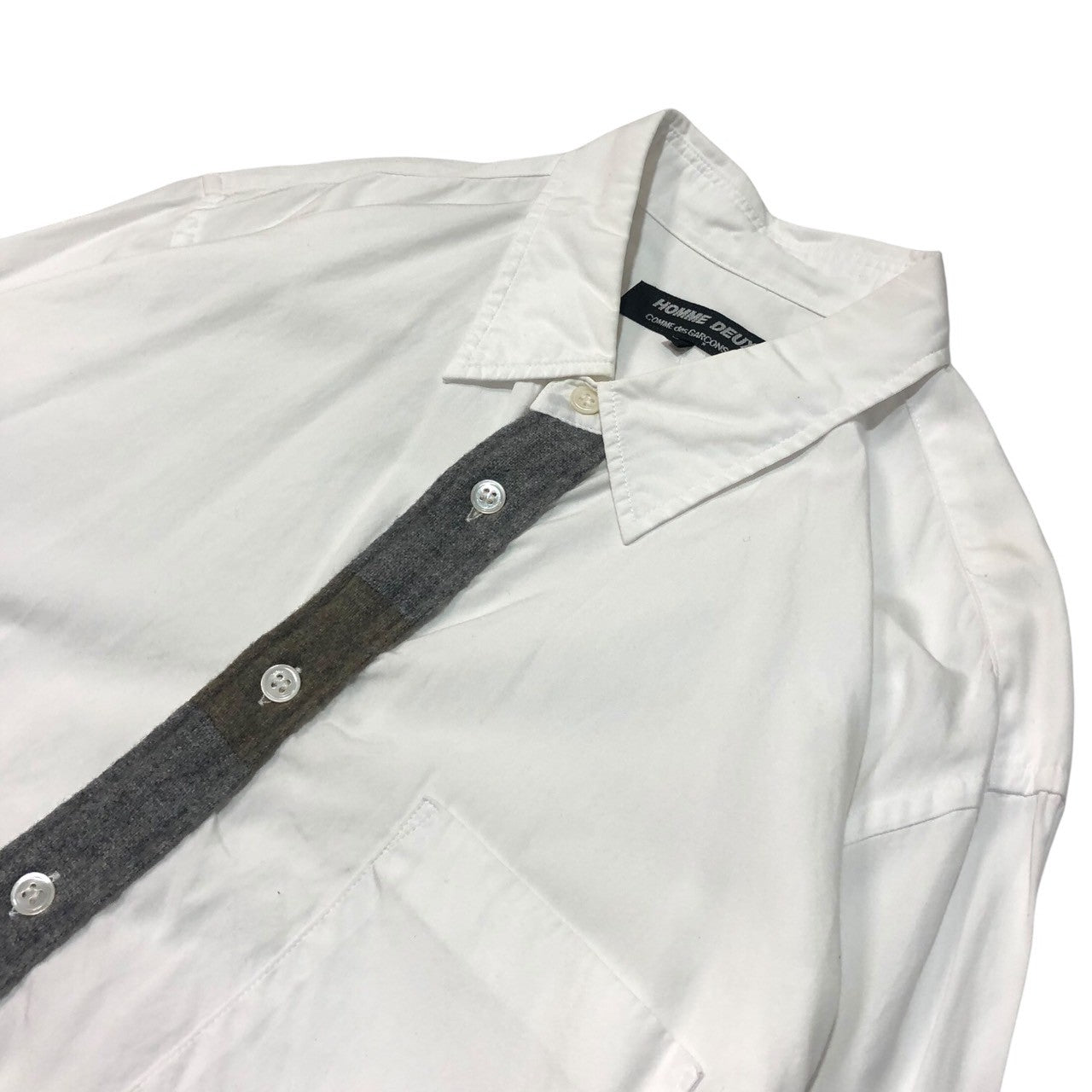 COMME des GARCONS HOMME DEUX(コムデギャルソンオムドゥ) 16SS  center wool shirt センターウールシャツ DQ-B059 S ホワイト AD2015