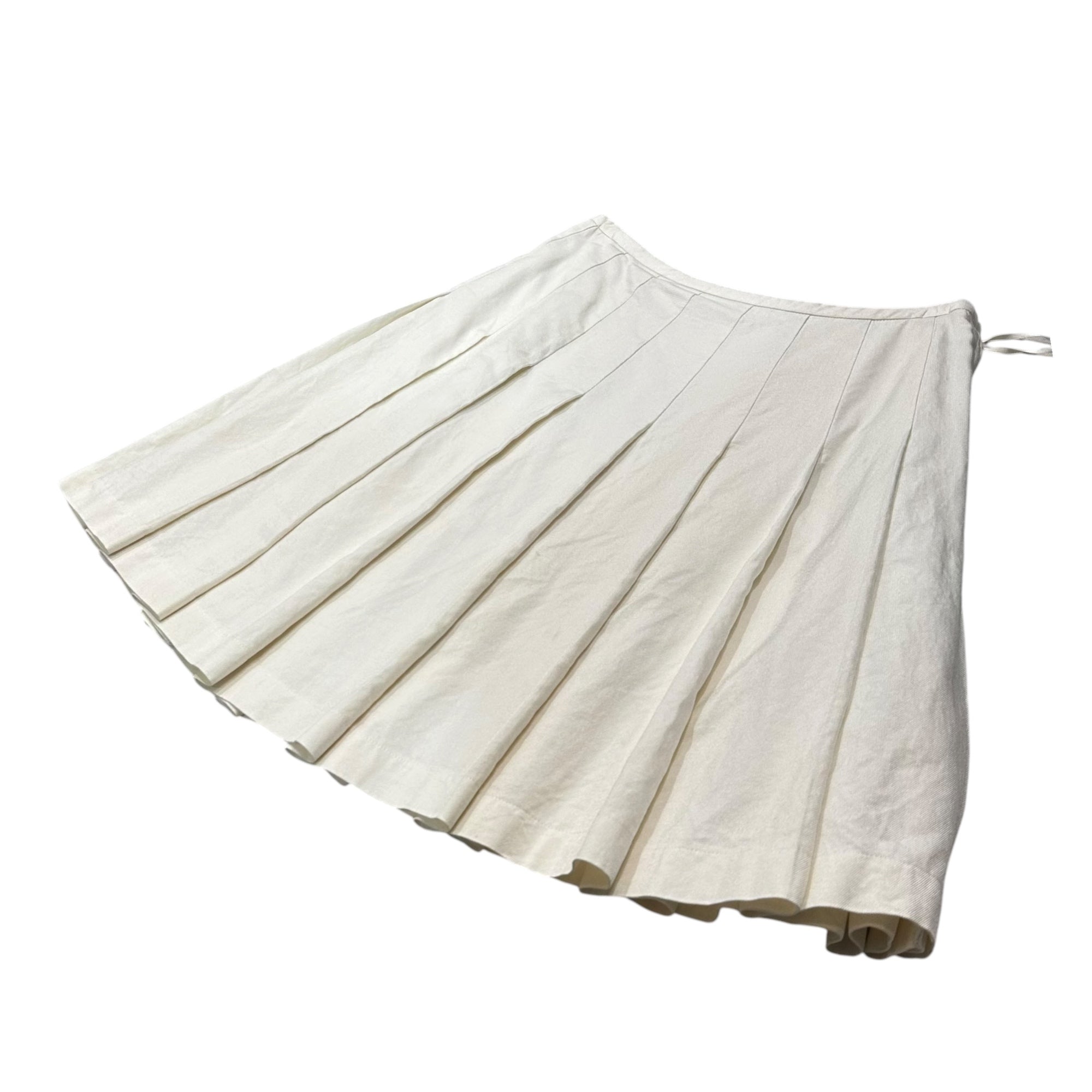 robe de chambre COMME des GARCONS(ローブドシャンブルコムデギャルソン) 2001SS Pleated Flare Skirt プリーツ フレア ひざ丈 スカート RS10035 M ホワイト AD2000 00's レーヨン