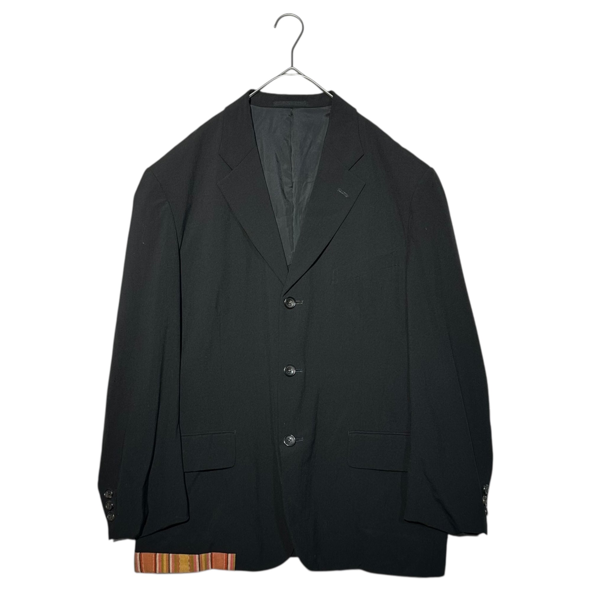 COMME des GARCONS HOMME PLUS(コムデギャルソンオムプリュス) 92SS Ethnic Period Hem Switch Wide Tailored Jacket エスニック期 裾 切替 ワイド テーラード ジャケット PJ-11003 S ブラック AD1991