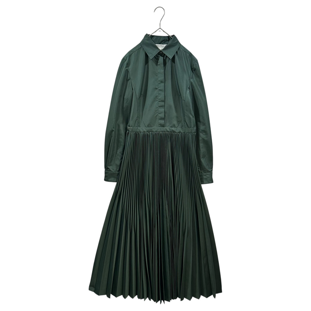 MAX MARA(マックスマーラ) Regular-collar pleated shirt-style long 