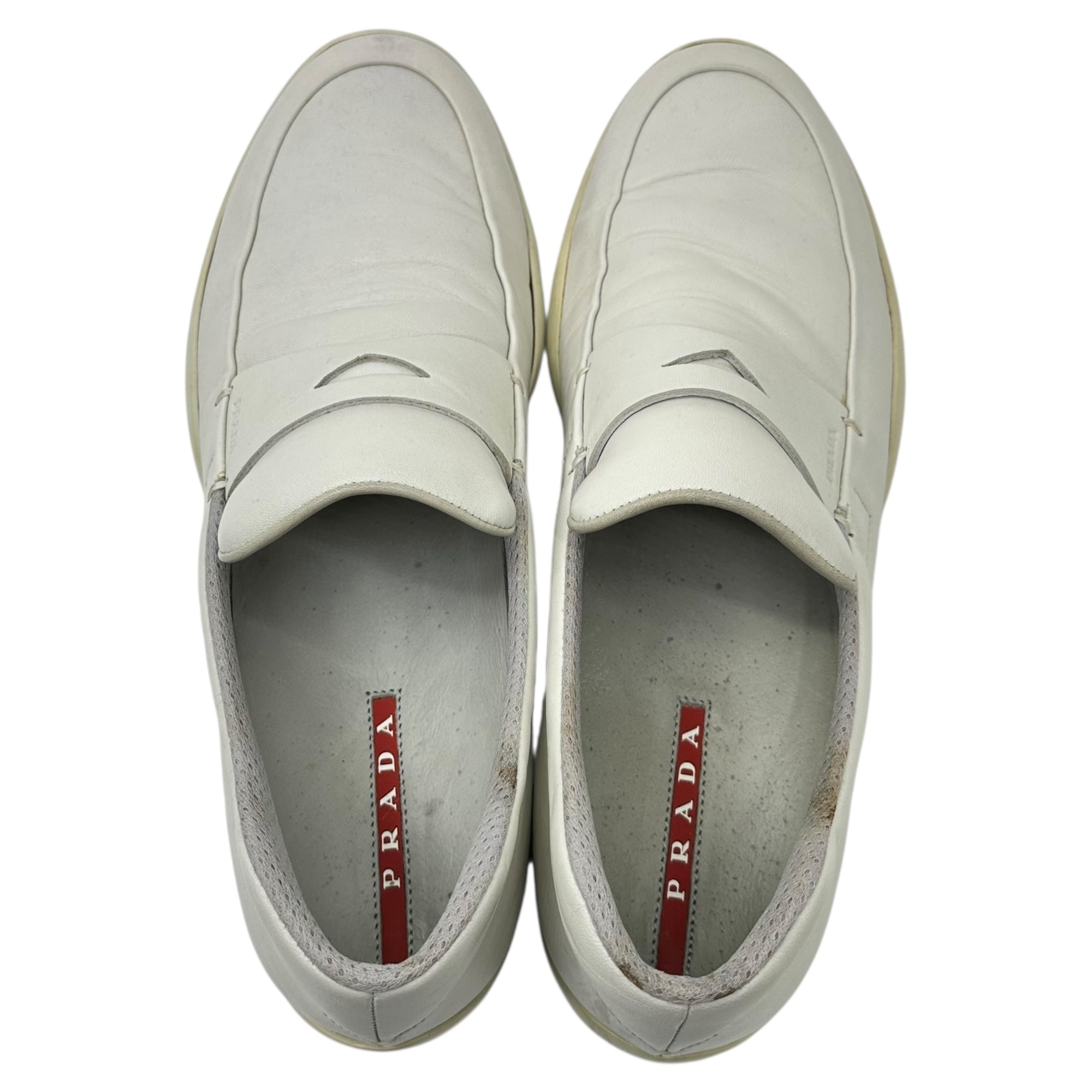 PRADA SPORT(プラダスポーツ) 00's America's Cup Leather Loafers アメリカズ カップ レザー ローファー 8(27cm~27.5cm程度) ホワイト Y2K スニーカー