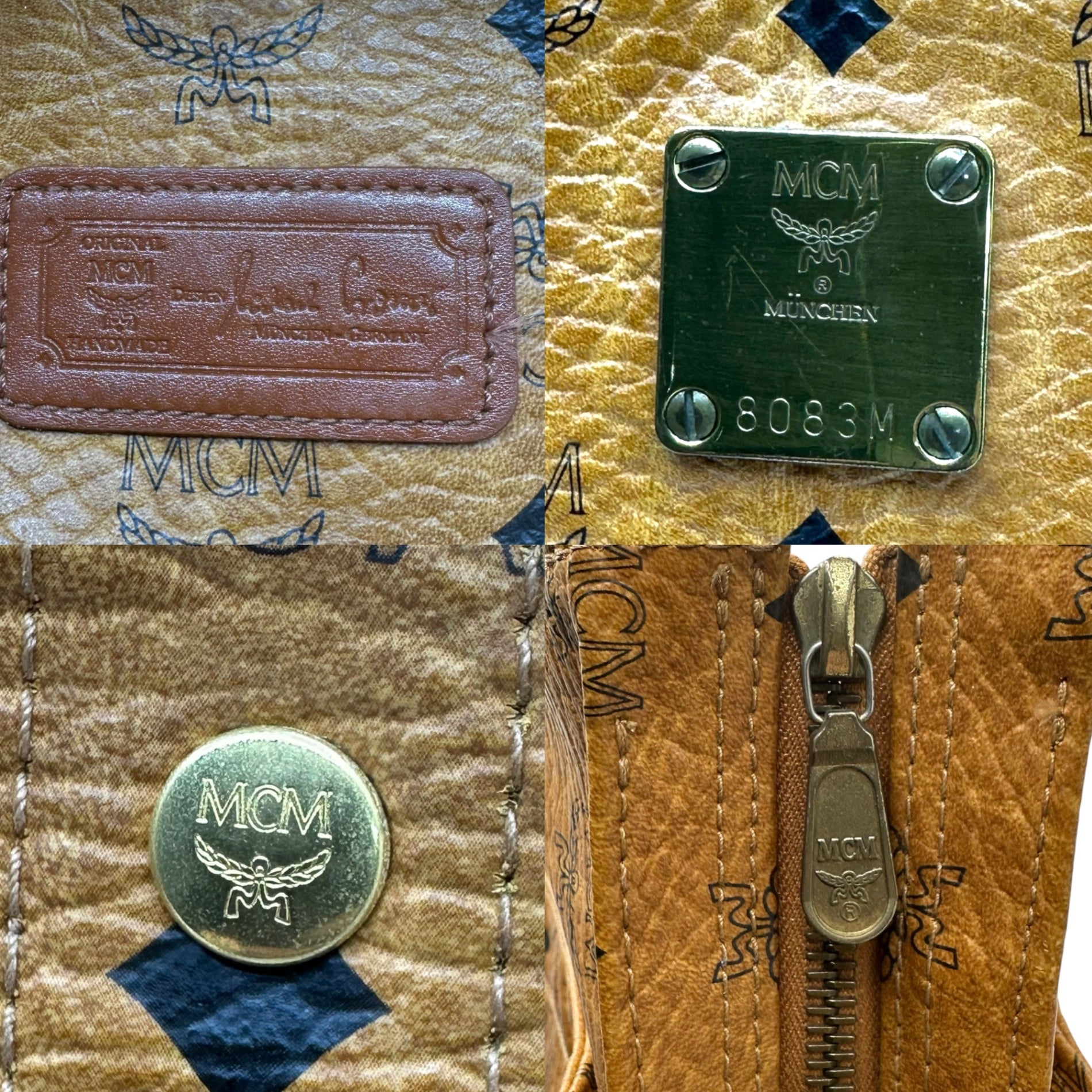 MCM(エムシーエム) Visetos Monogram Tote Bag ヴィセトス モノグラム トート バッグ 8083M ブラウン ririジップ使用