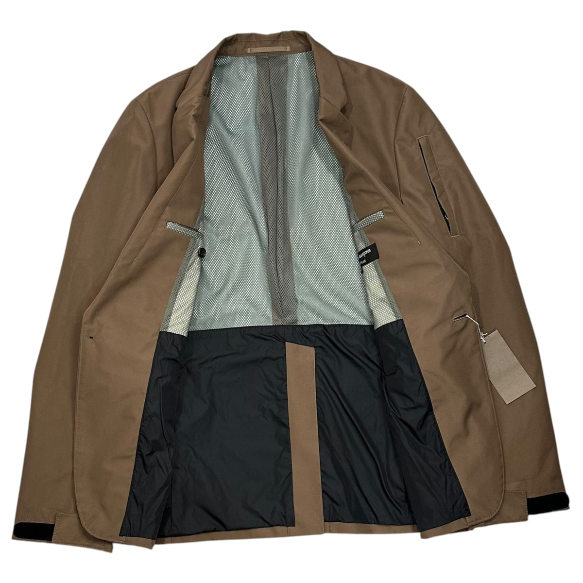 COMME des GARCONS HOMME PLUS(コムデギャルソンオムプリュス) 2005AW Sleeve-Pocket Nylon Tailored Jacket アーム ポケット ナイロン テーラード ジャケット PP-J009 M ブラウン AD2005 00s アーカイブ テック デッドストック
