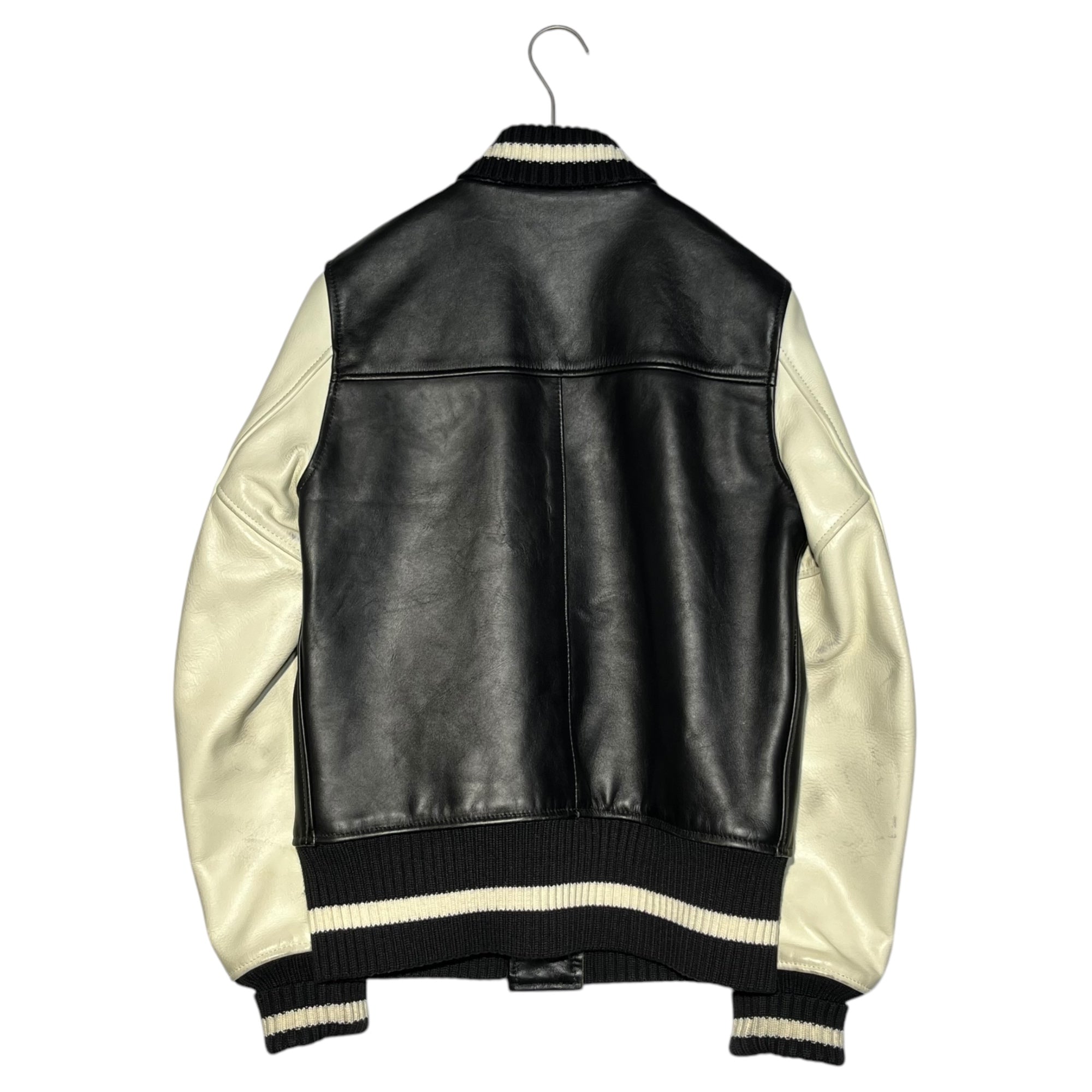 COMME des GARCONS JUNYA WATANABE MAN × VANSON(コムデギャルソンジュンヤワタナベマン × バンソン) 10AW All leather award jacket オールレザー アワード ジャケット スタジャン WF-J403 XS ブラック×ホワイト AD2010 バンソンコラボ 内迷彩