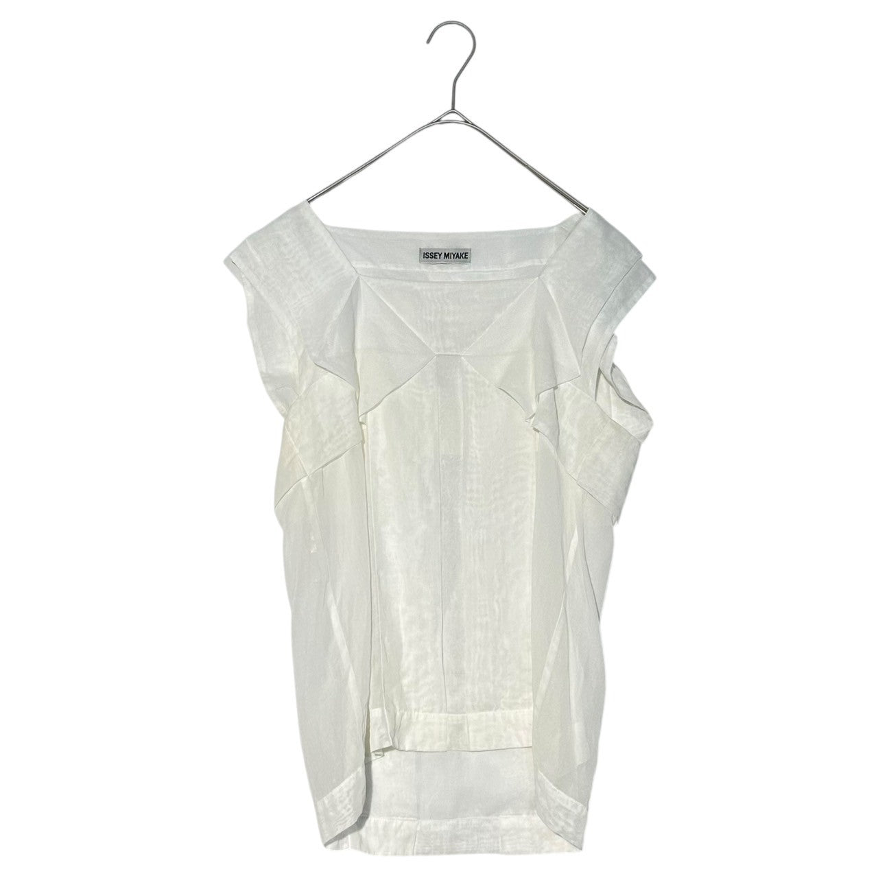ISSEY MIYAKE(イッセイミヤケ) 90~00's Three-dimensional design sleeveless blouse 立体デザイン ノースリーブ ブラウス ホワイト 品質表示タグ無