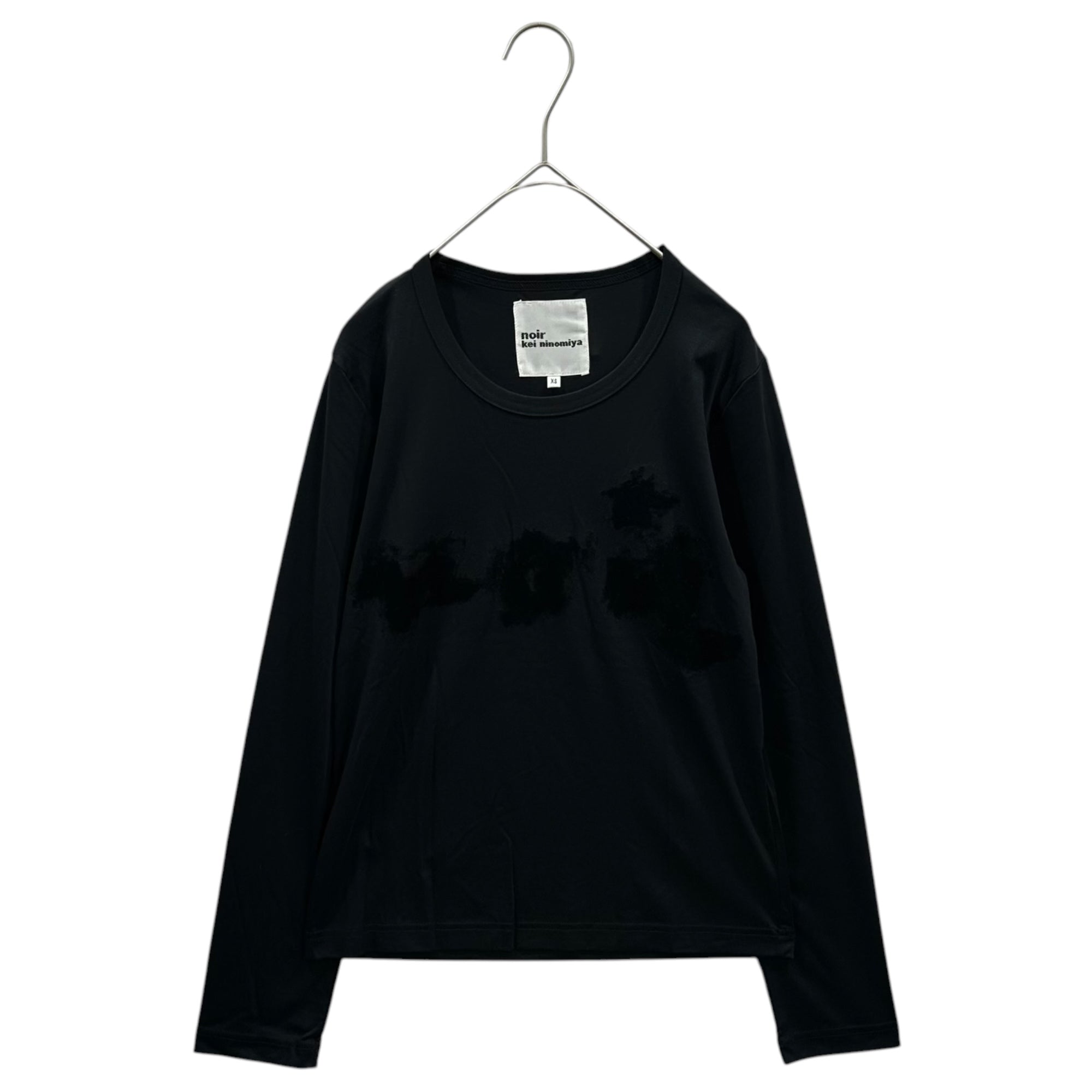 noir kei ninomiya(ノワールケイニノミヤ) 2013SS Flock Print Stretch L/S T-Shirt フロッキー ストレッチ 長袖 Tシャツ 3K-T003 XS ブラック AD2012