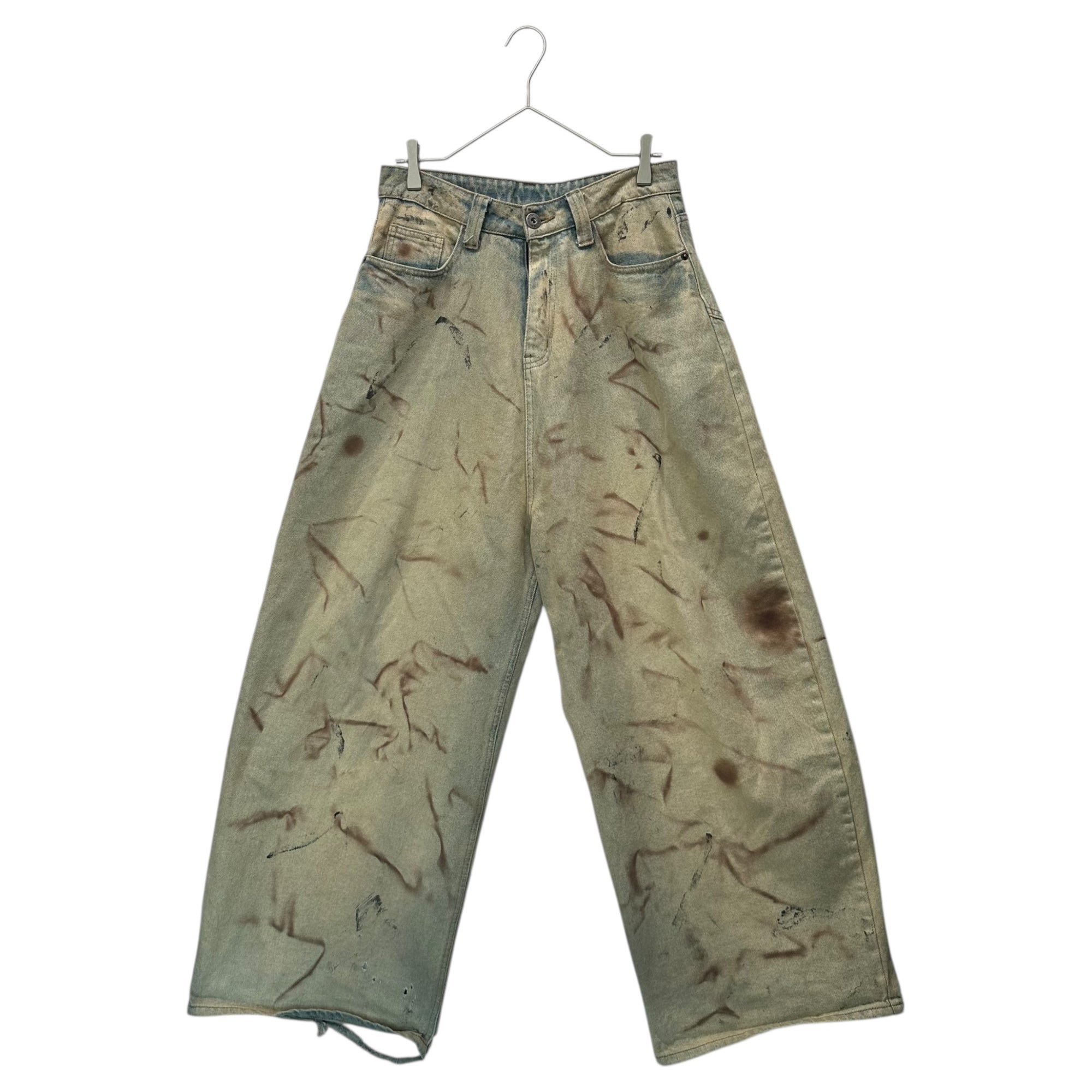 LATUI ATELIER(ラトゥイ アトリエ) Vintage-Washed Wide-Leg Baggy Denim Pants ヴィンテージ加工 ワイド バギー デニム パンツ M ライトインディゴ