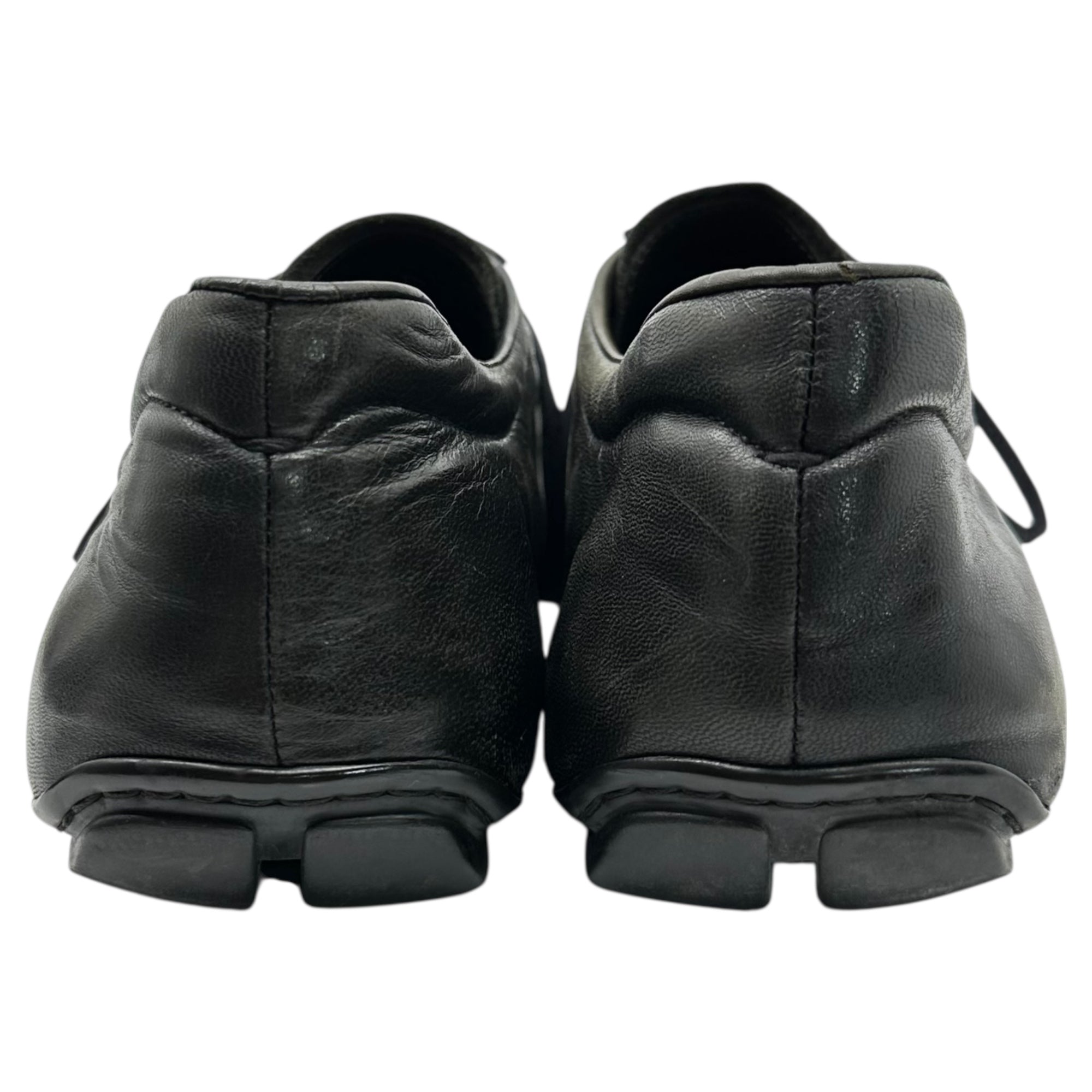 PRADA(プラダ) All-leather sneakers レザー スニーカー 7 1/2(26.5cm程度) ブラック ローカット Y2K