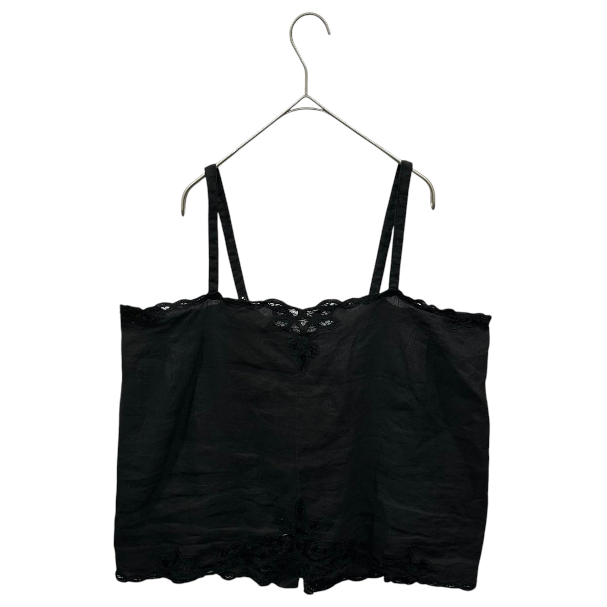 Vlas Blomme(ヴラスブラム) Linen lace camisole リネン レース キャミソール 131266 FREE ブラック