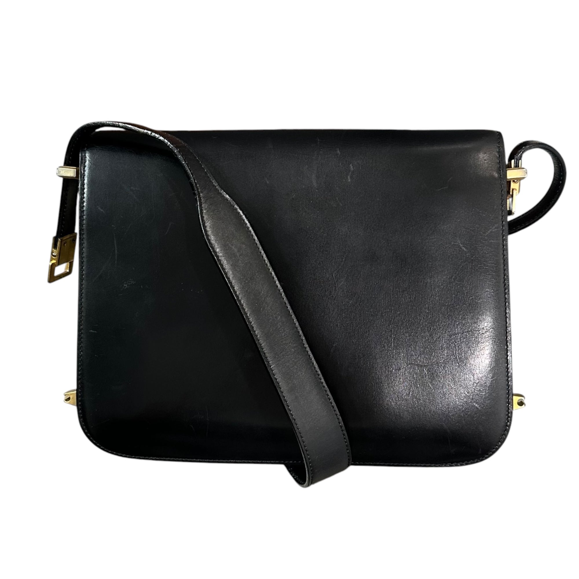 CELINE(セリーヌ) Star Ball Logo Shoulder Bag スターボール ロゴ ショルダー バッグ ブラック×ゴールド OLD ヴィンテージ 金金具 2WAY ハンド