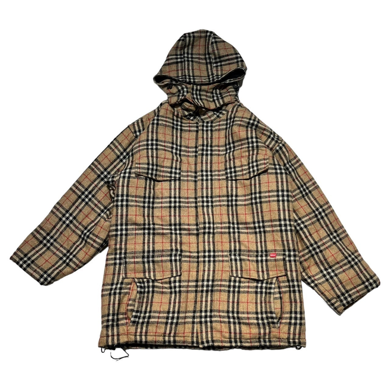 STUSSY(ステューシー) 90's ~ 00's burberry check padded jacket バーバリー チェック 中綿 ジャケット  XL ベージュ OLD ヴィンテージ 90年代～