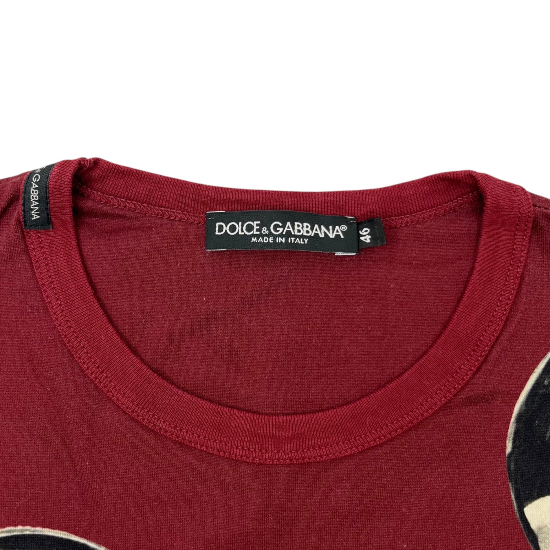 DOLCE&GABBANA(ドルチェ&ガッバーナドルガバ) ”Steve Mcqueen” face print TEE フェイス プリント Tシャツ  G8FE6T G7CAY 46(M程度) レッド