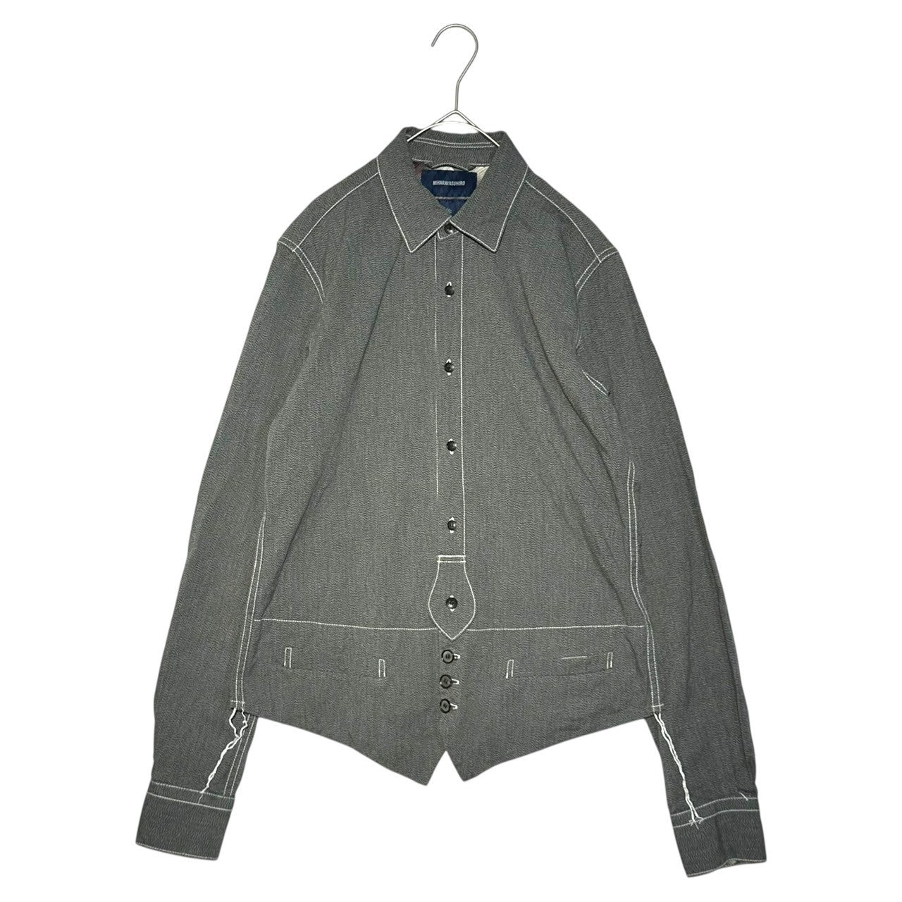Maison MIHARA YASUHIRO × ENGINEERED GARMENTS(メゾンミハラヤスヒロ × エンジニアードガーメンツ) Gilet layered style L/S work shirt ジレ レイヤード スタイル 長袖 ワークシャツ 61423169 44(XS程度) グレー