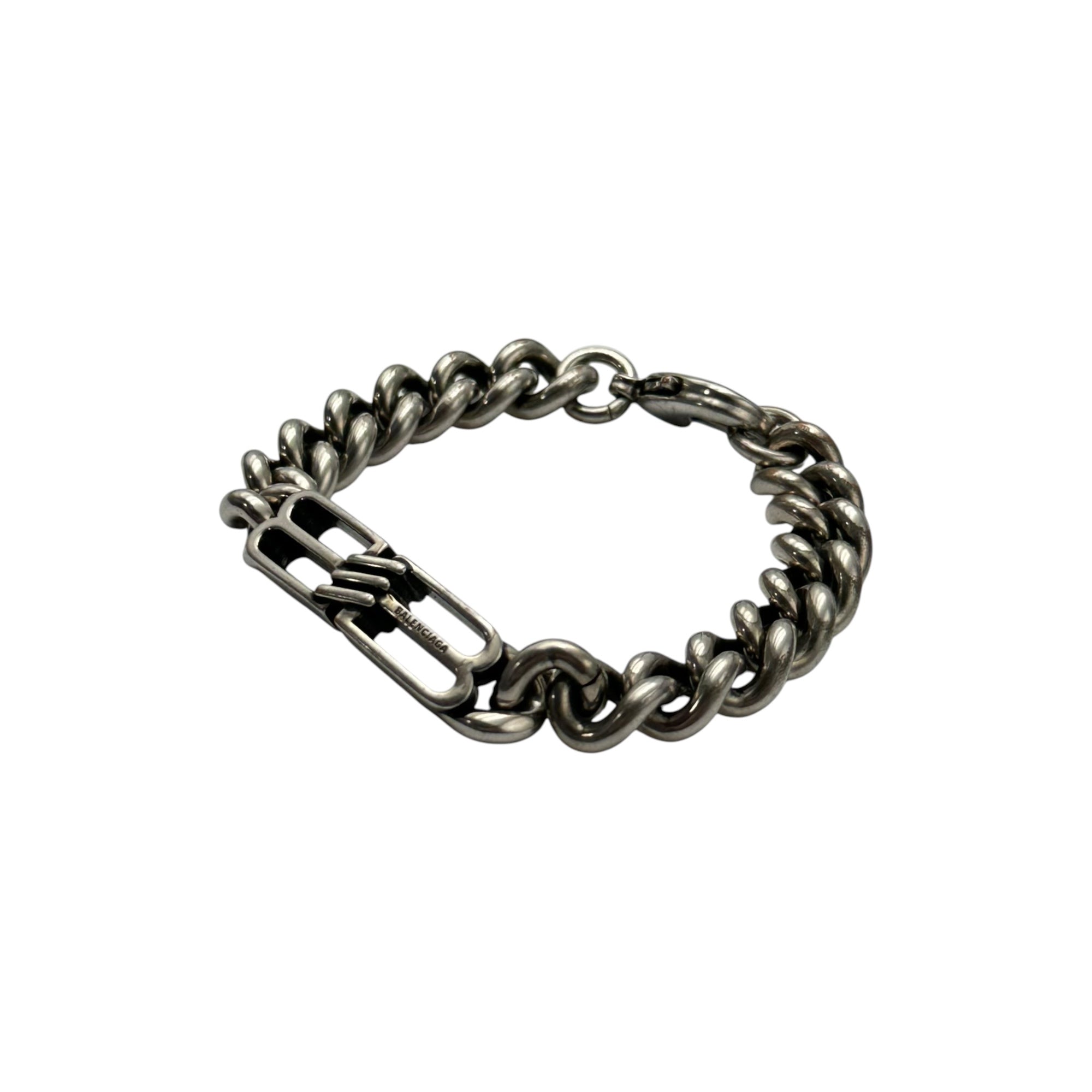 BALENCIAGA(バレンシアガ) BB ICON GOURMETTE BB アイコン グルメット ブレスレット 718493 Ｍ シルバー