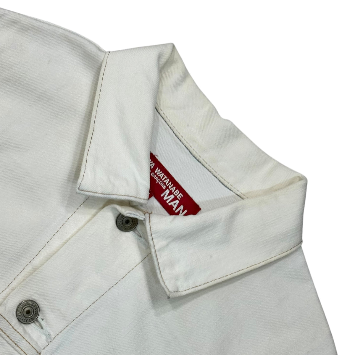COMME des GARCONS JUNYA WATANABE MAN × Levi's × 10･corso･como COMME des GARCONS(コムデギャルソンジュンヤワタナベマン × リーバイス × ドゥエチ コルソコモ コムデギャルソン) 2002AW White Denim Jacket with Back Print バック プリント ホワイト デニム ジャケット GG-J201 M ホワイト AD2002 00s アーカイブ