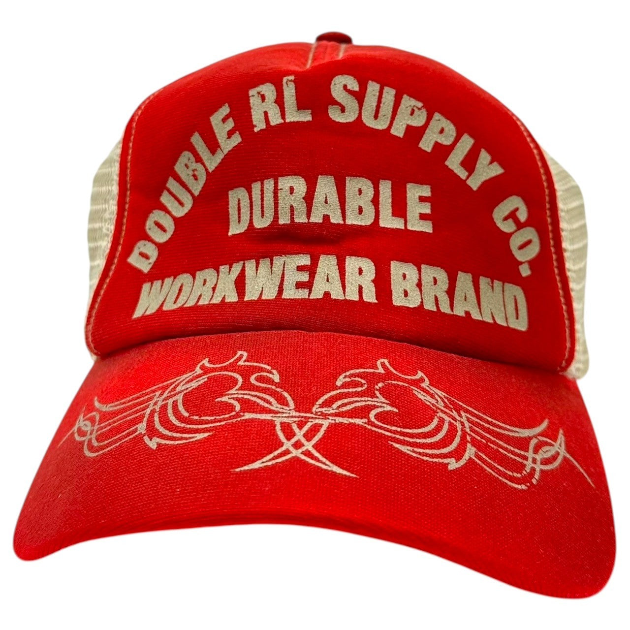 RRL(ダブルアールエル) Vintage-processed printed mesh cap ヴィンテージ加工 プリント メッシュ キャップ レッド