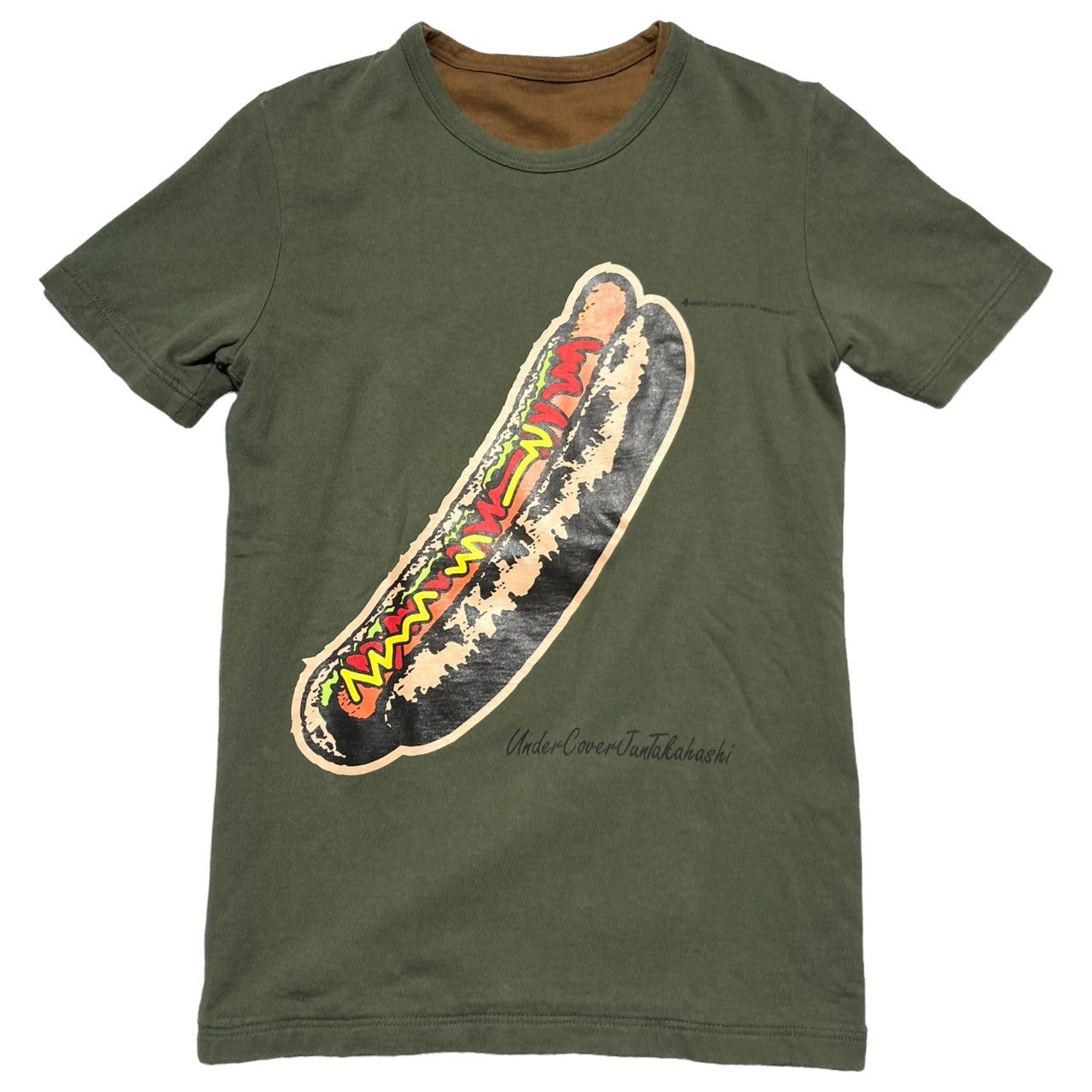 UNDERCOVER(アンダーカバー) 99AW AMBIVALENCE期 Hot dog & ice cream T-shirt アンビヴァレンス ホットドッグ アイスクリーム Tシャツ FREE カーキ×ブラウン