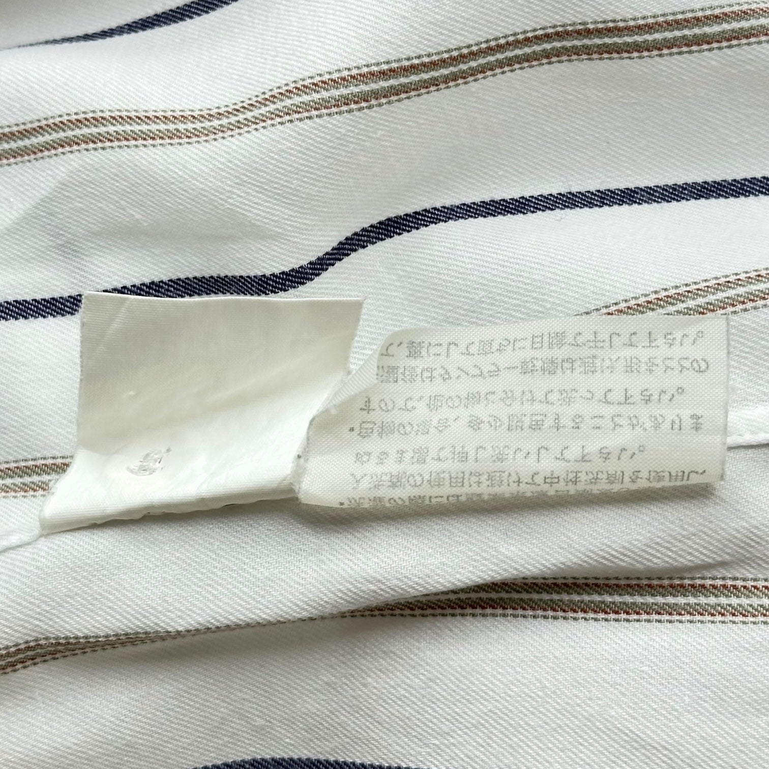 COMME des GARCONS HOMME(コムデギャルソンオム) 80's~90's Striped Regular Collar L/S Shirt ストライプ レギュラー カラー 長袖 シャツ 表記無(ML程度) ホワイト×ネイビー 80年代～90年代 アーカイブ