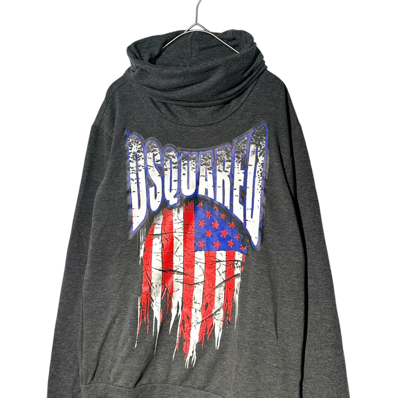 DSQUARED2(ディースクエアード) Front print high neck light sweatshirt フロント プリント ハイネック ライトスウェット M チャコールグレー