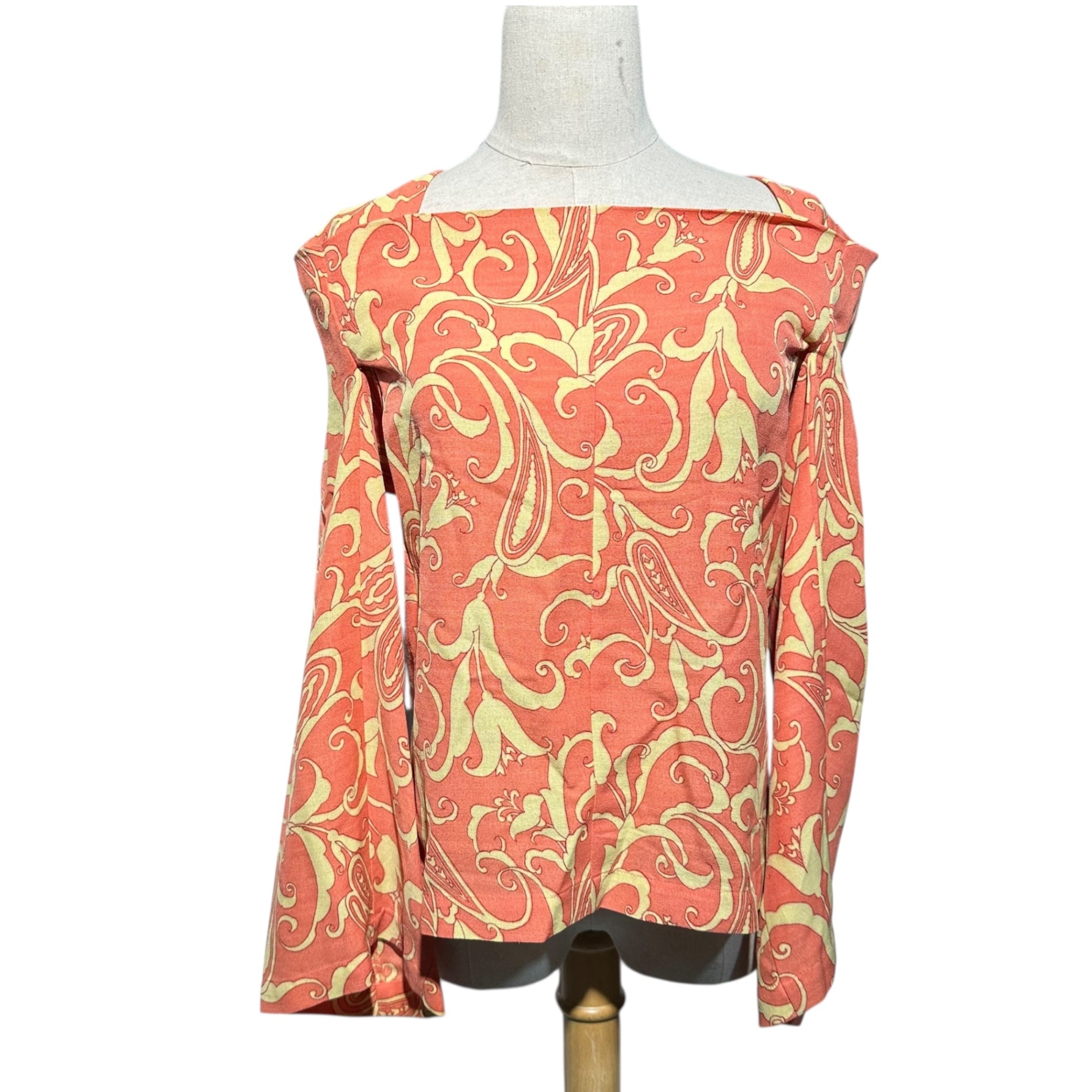 tricot COMME des GARCONS(トリココムデギャルソン) 97SS Vintage Botanical Print Blouse ヴィンテージ ボタニカル 総柄 ブラウス TB-100200 FREE ピンク×イエロー AD1996