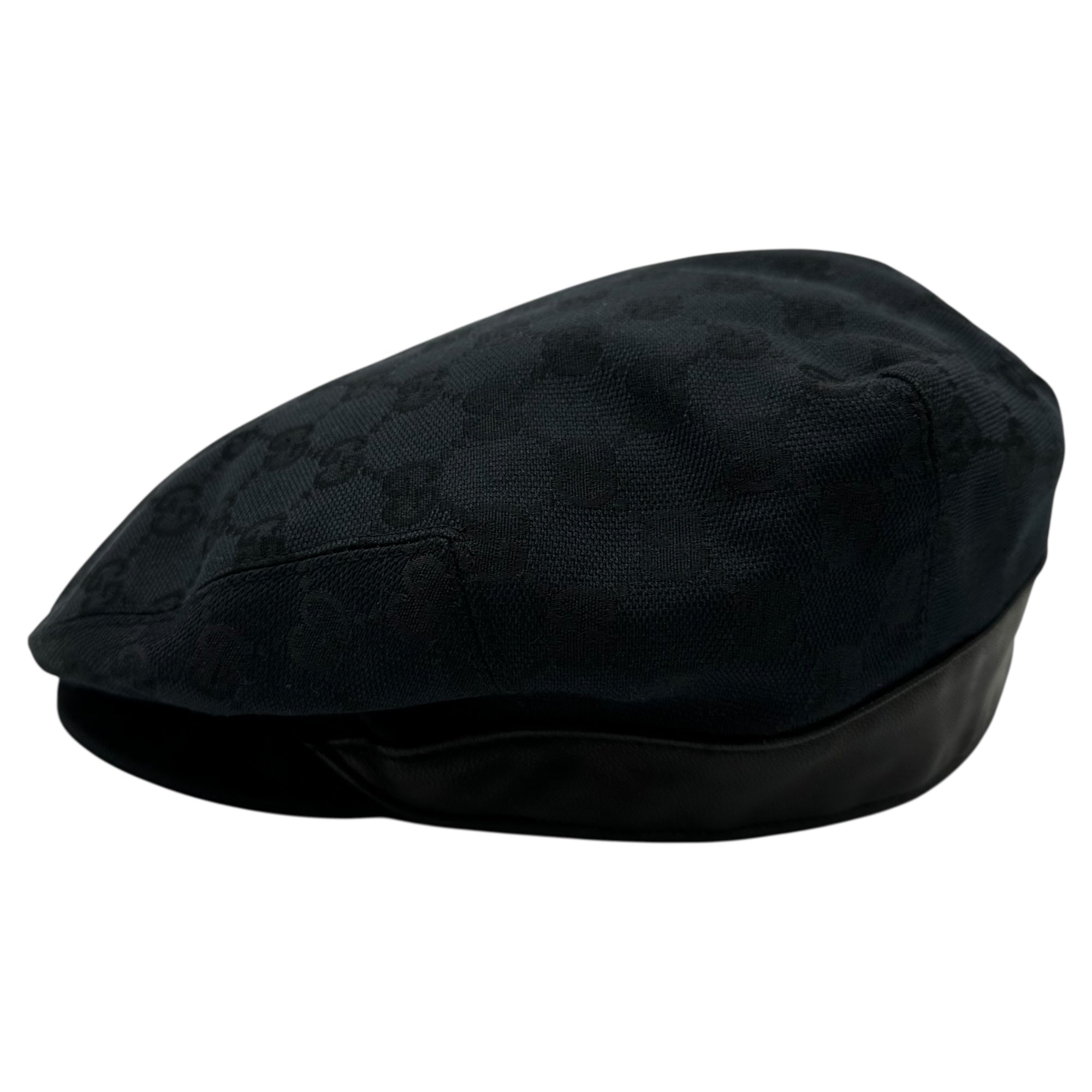 GUCCI(グッチ) GG Hunting Cap GG キャンバス レザー ハンチング M ブラック