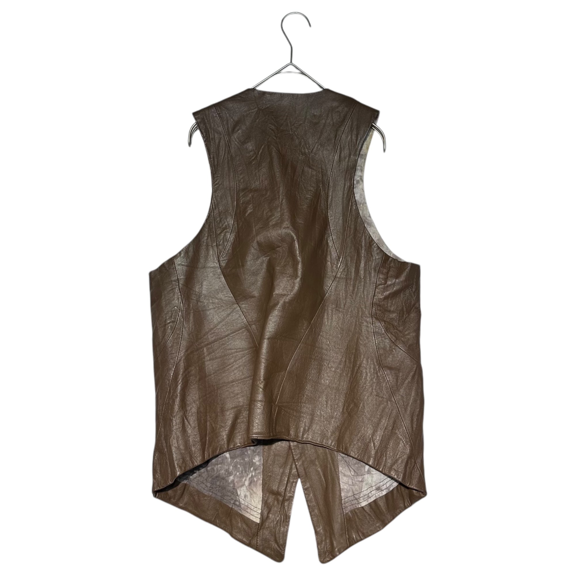 goa(ゴア) Leather concho button vest レザー コンチョ ボタン ベスト 2(M程度) ブラウン Y2K 平成