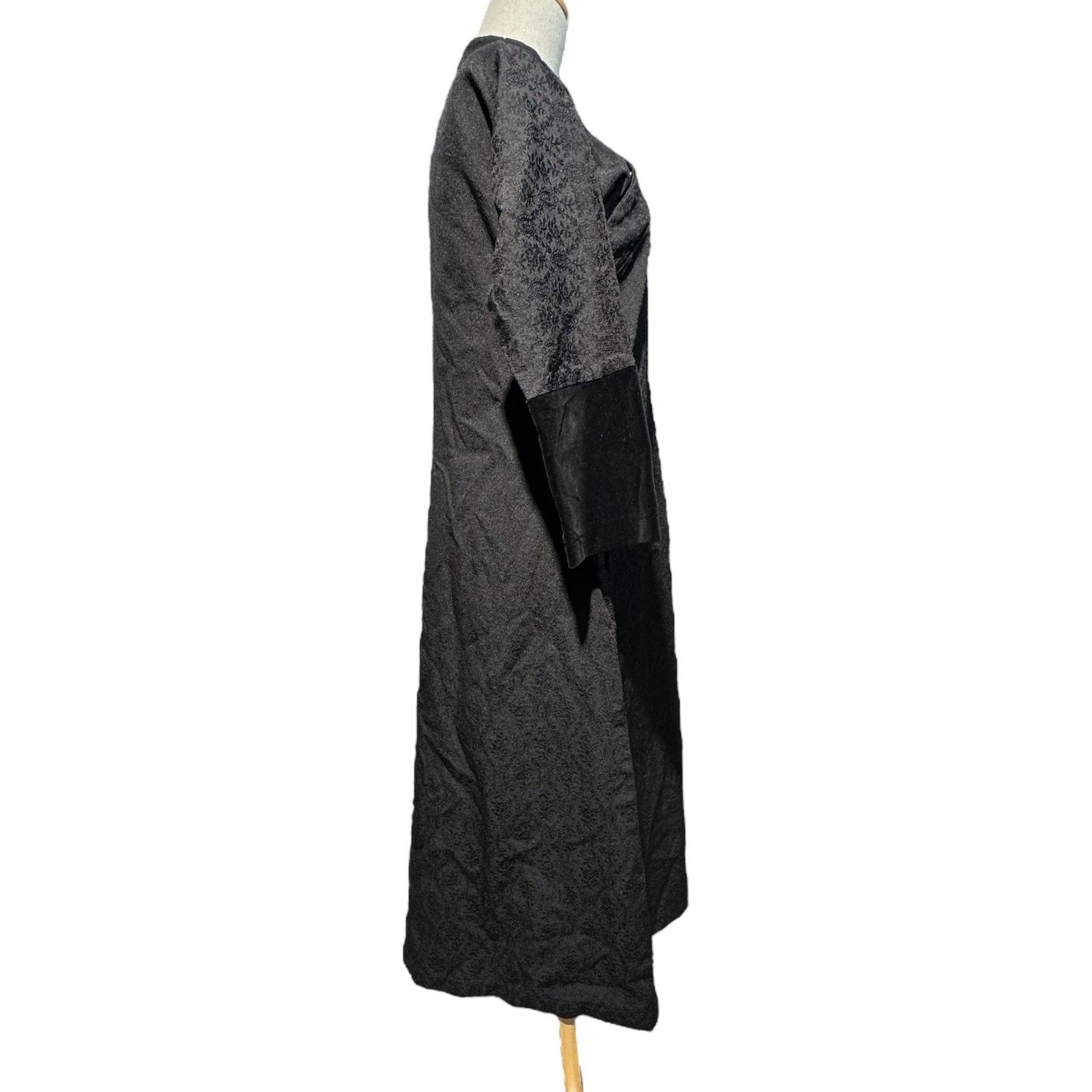 COMME des GARCONS COMME des GARCONS(コムデギャルソンコムデギャルソン) 15AW Sleeve Velour Panel China Dress 袖 ベロア 切替 チャイナ ドレス RP-O003 S ブラック AD2015 ロング ワンピース