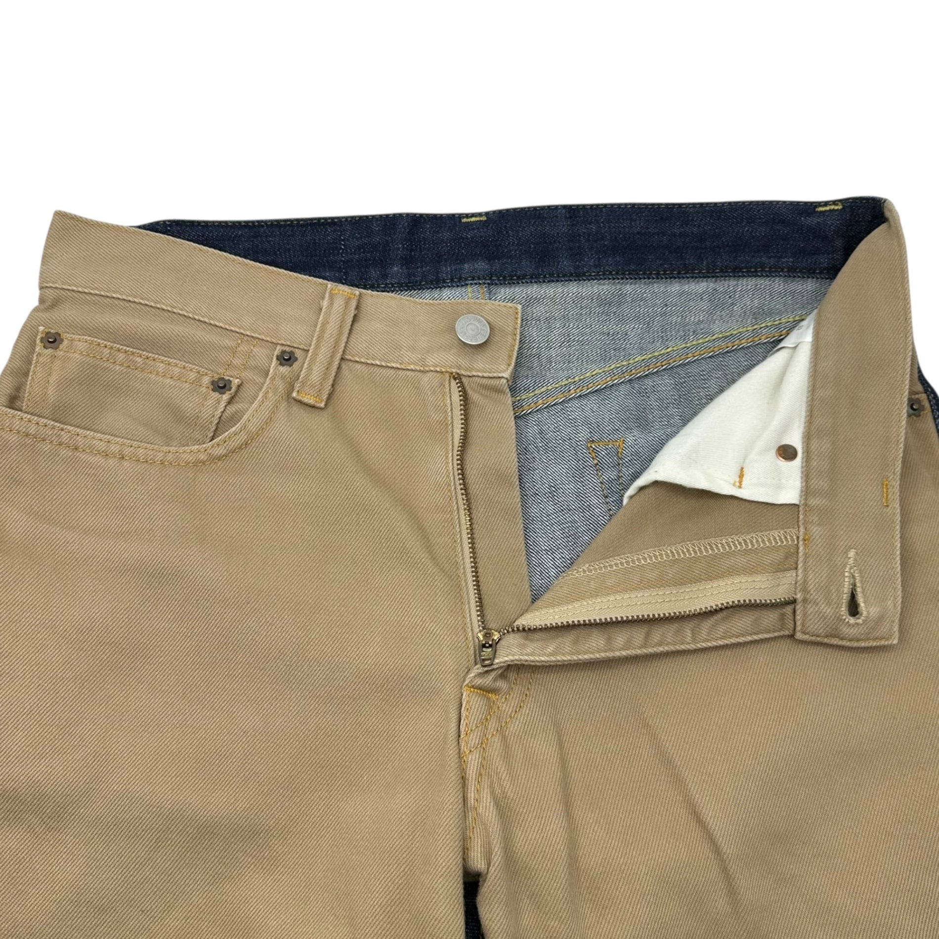 KOJIMA GENES(児島ジーンズ) Katsuragi Denim Bicolor Docking Pants カツラギ デニム バイカラー ドッキング パンツ 32 インディゴ×ベージュ