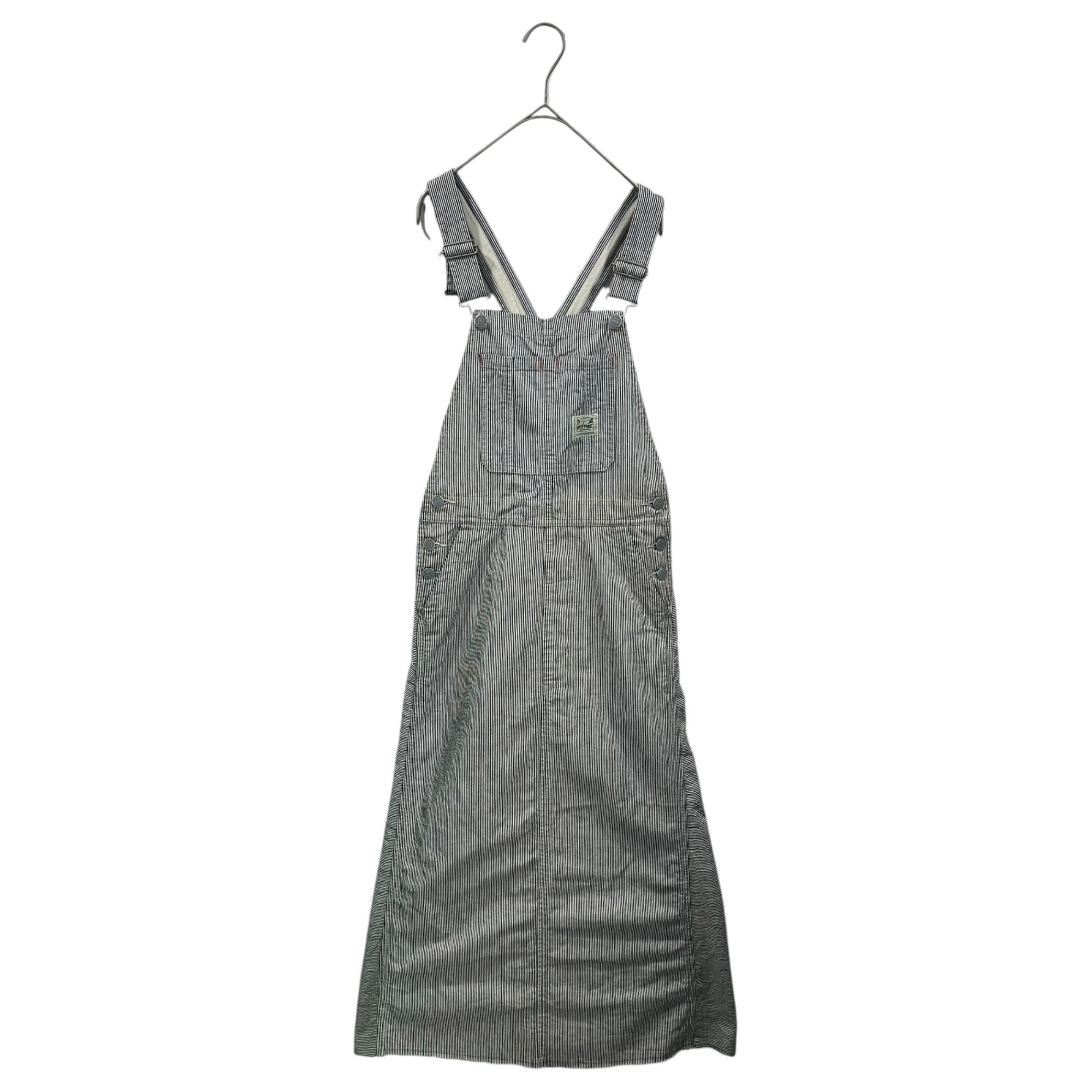 HYSTERIC GLAMOUR(ヒステリックグラマー) 2022SS Maxi-length Hickory Jumper Skirt マキシ ヒッコリー ジャンパー スカート ワンピース 01221AS02 S インディゴ×ホワイト 参考定価41,800円(税込)