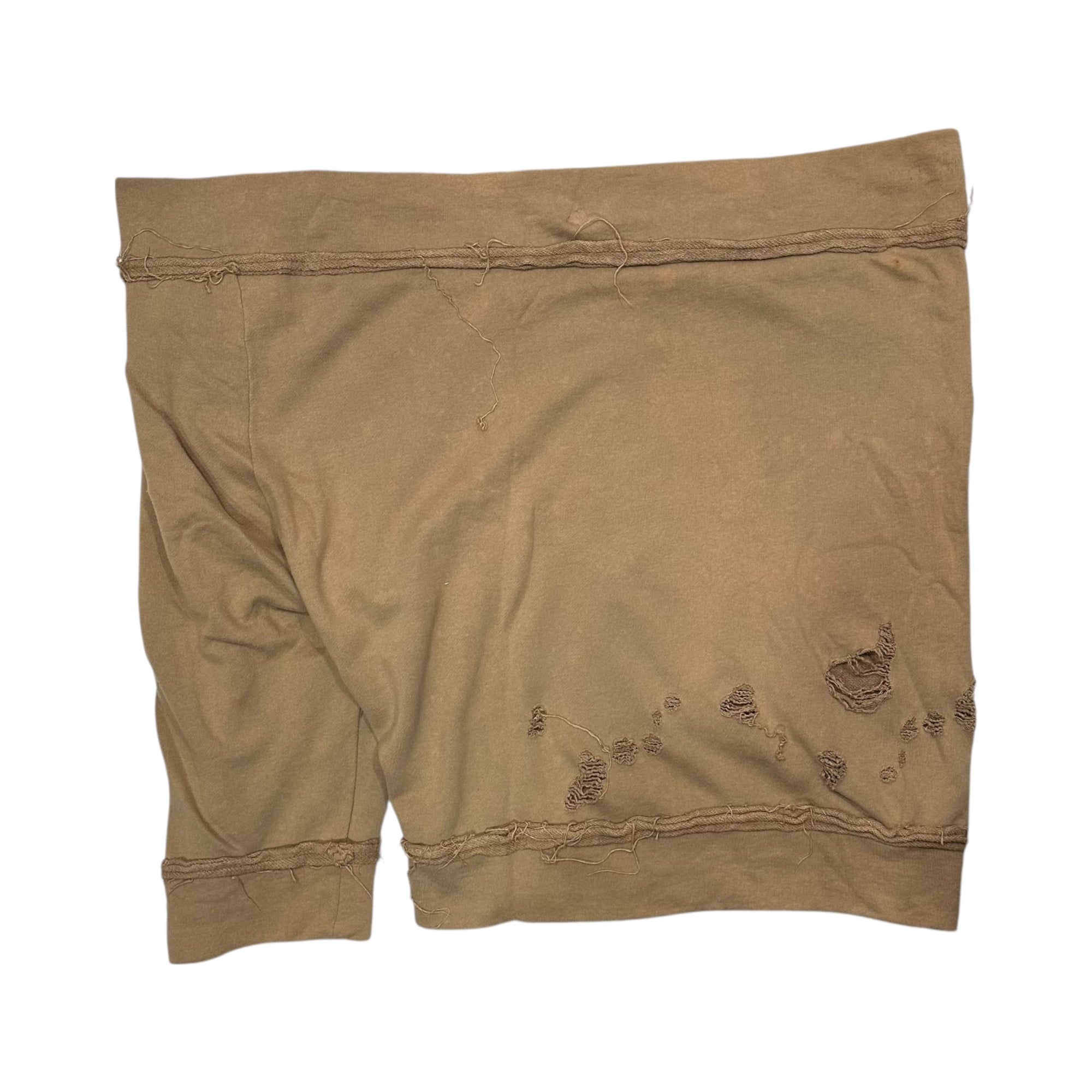 LIMI feu(リミフゥ) 00'S Distressed Sweatshirt Wrap Wide Shorts ダメージ加工 スウェット ラップ ワイド ショーツ LY-T33-036 S ベージュ 男性着用可能
