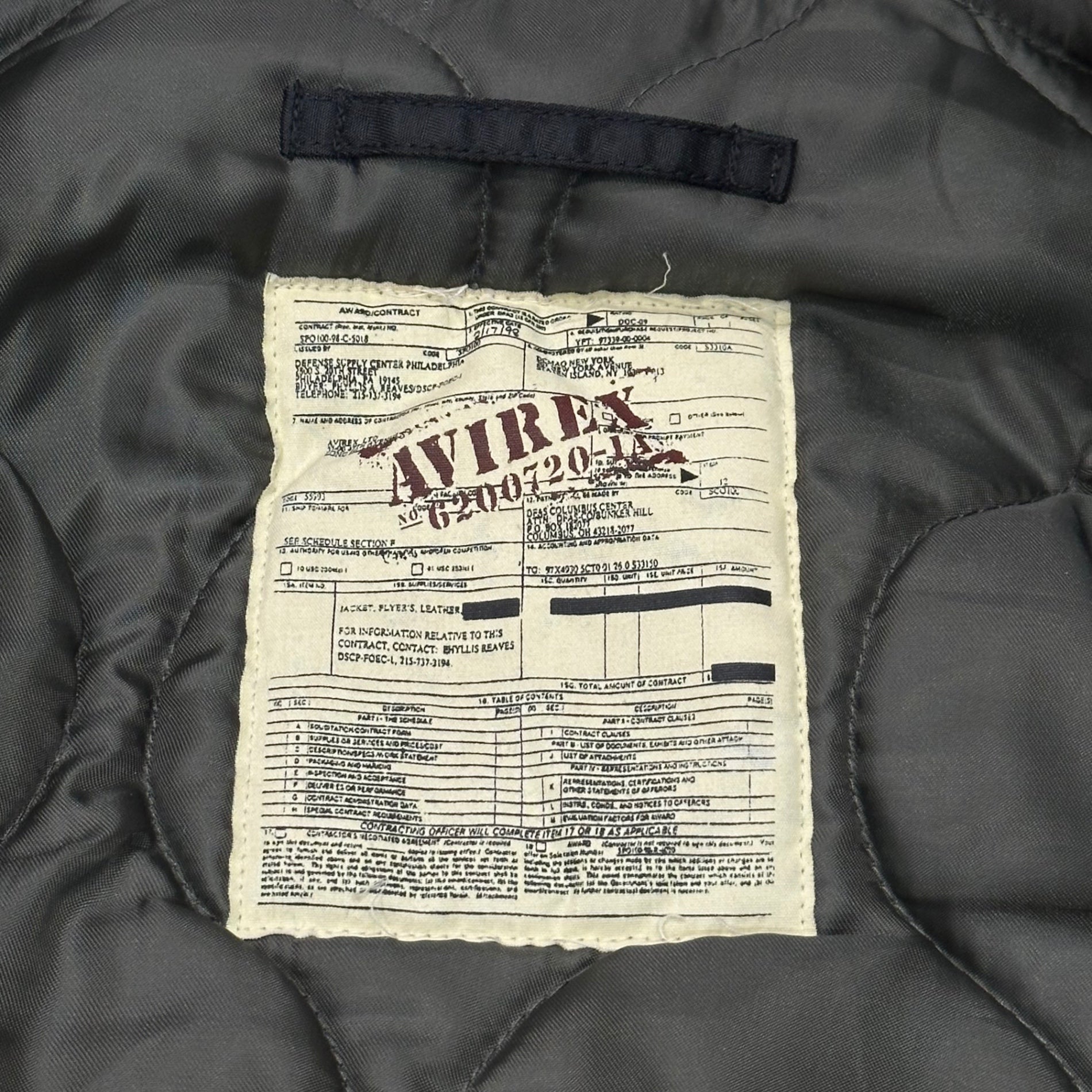 AVIREX(アヴィレックス) Elite Group Quilted Lined Military Flight Jacket 精鋭集団 裏キルト ミリタリーフライトジャケット 652201 L ブラック