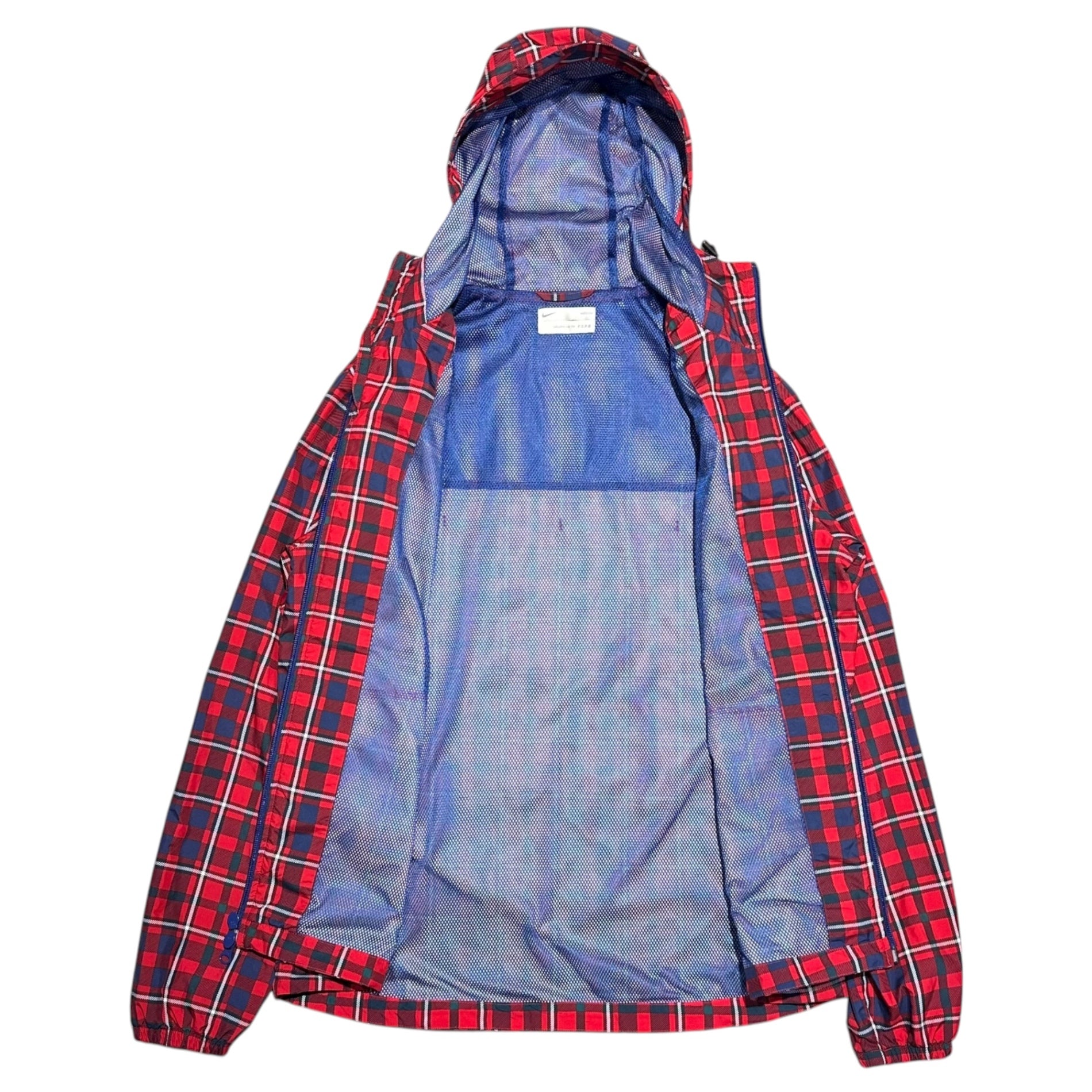F.C.Real Bristol FCRB(エフシーレアルブリストル) 12SS Checkered Zip-Up Poly Hoodie チェック柄 ジップアップ ポリ フーディー パーカー SP121003A40 M レッド×ブルー