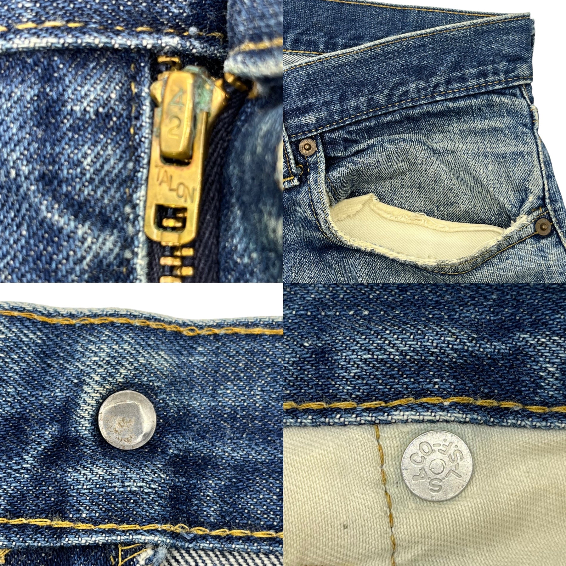 Levi's(リーバイス) 70’s 66前期 505 Vintage straight denim pant ヴィンテージ ストレート デニム パンツ 505-021 W40(実寸W37～38) インディゴ 75年7月製造 裏ボタン8 42TALON スモールe 70年代