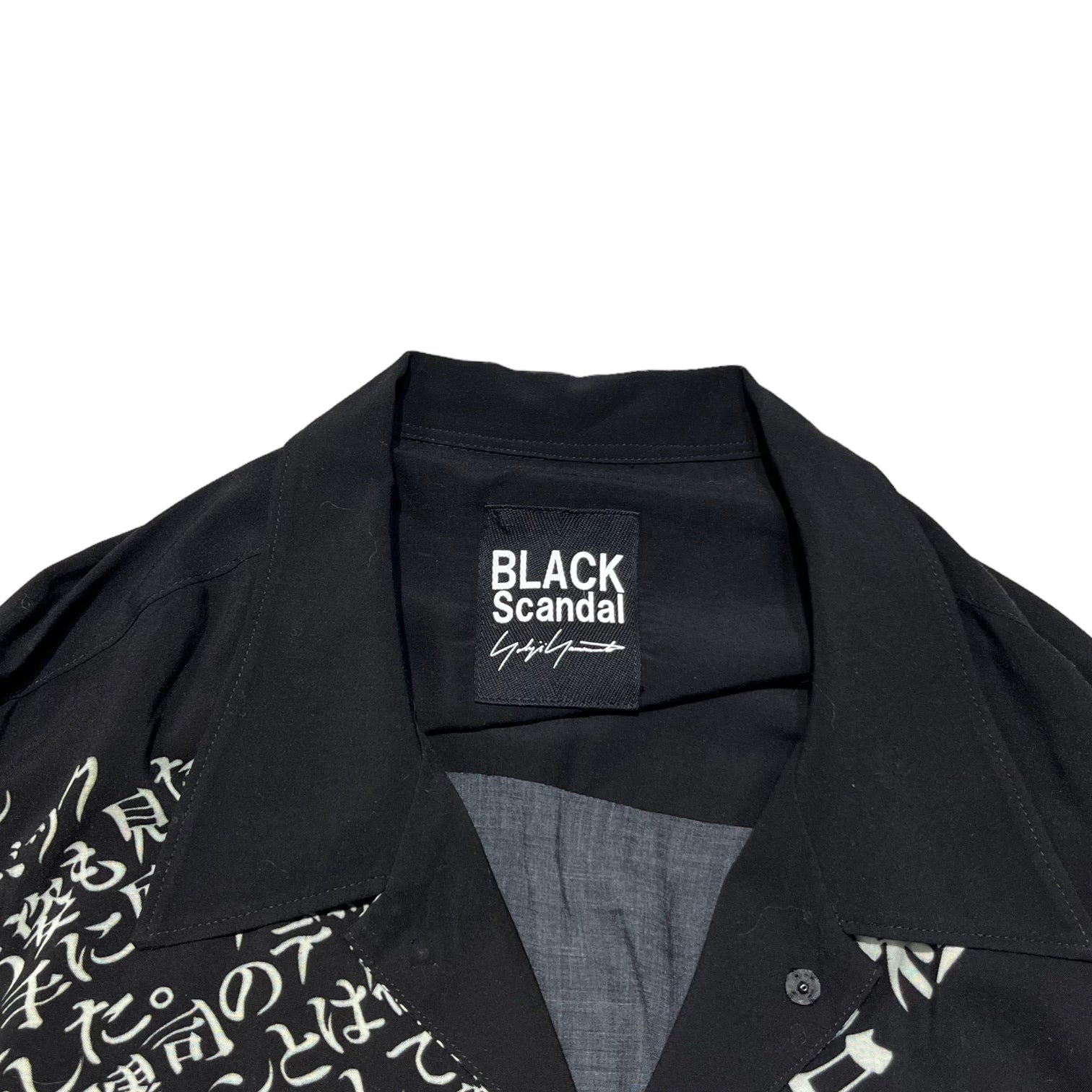 BLACK Scandal Yohji Yamamoto(ブラックスキャンダルヨウジヤマモト) 19SS Deep trust in the body  Rayon long shirt 肉体への深い信頼 レーヨン ロング シャツ HH-B57-836 3(L) ブラック 開襟 オープンカラー