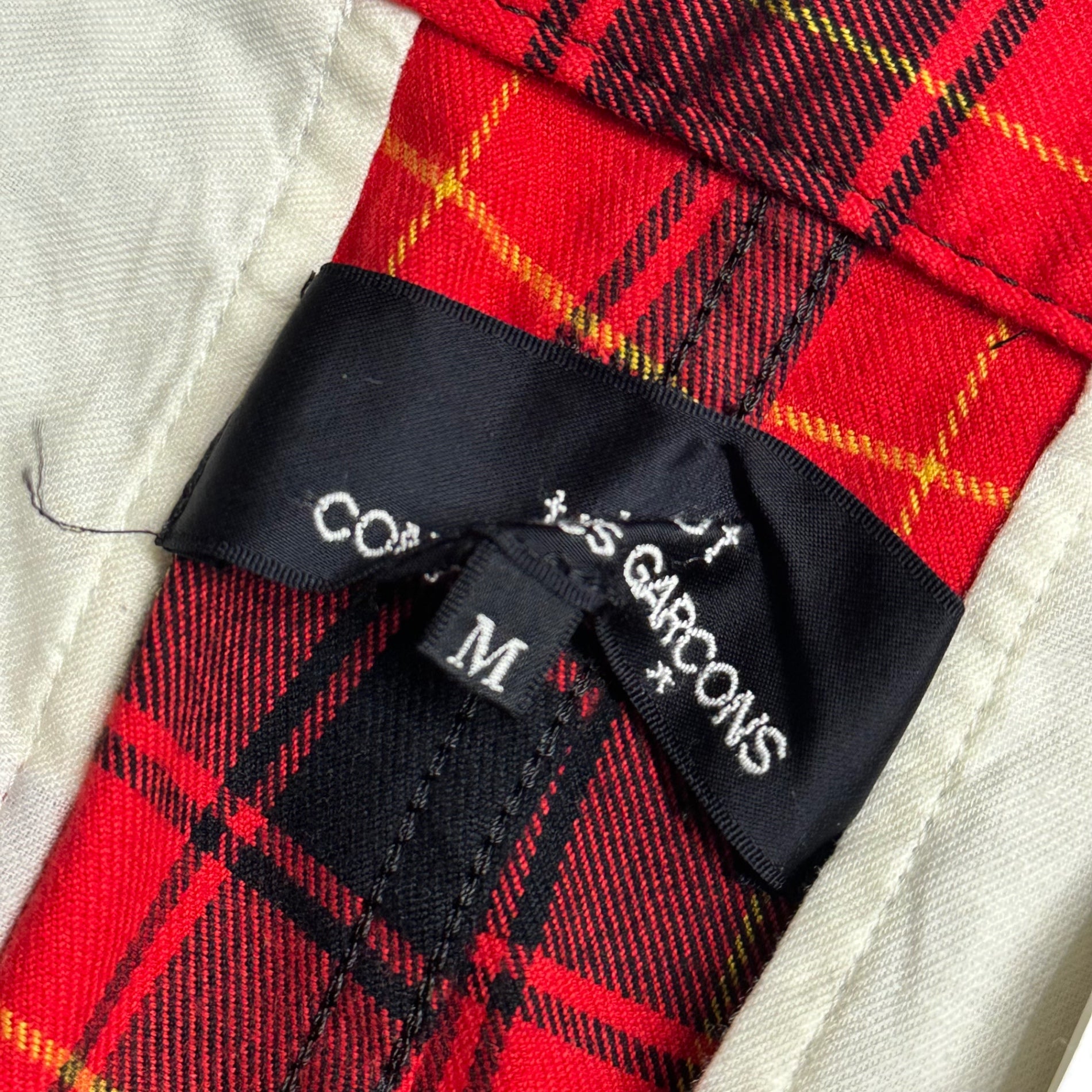 tricot COMME des GARCONS(トリココムデギャルソン) 13AW Cotton Flannel Sarouel Check Pants コットン ネル サルエル チェック パンツ TL-P013 M レッド AD2013 男性着用可能