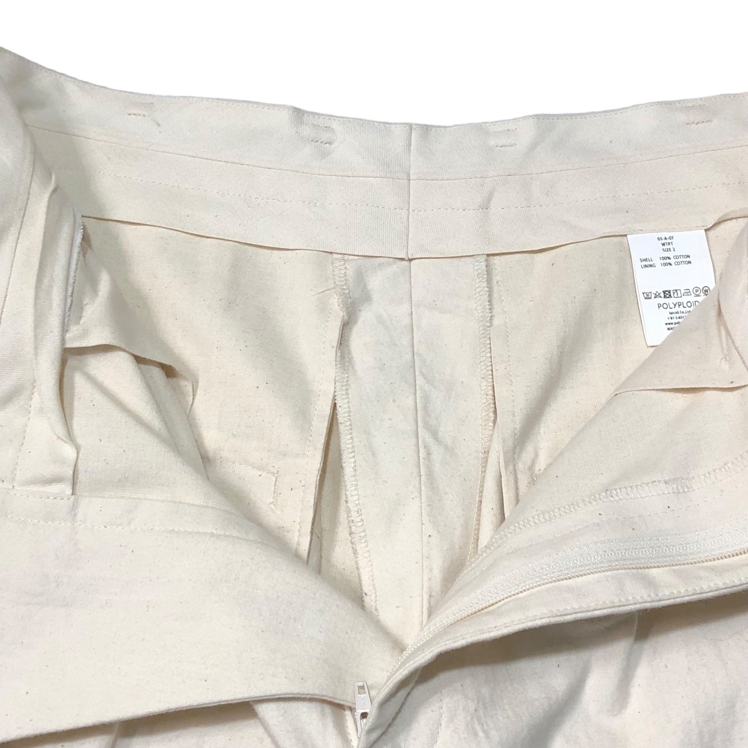 POLYPLOID(ポリプロイド) wide tapered pants ワイドテーパードパンツ 05-A-07 2(M) オフホワイト