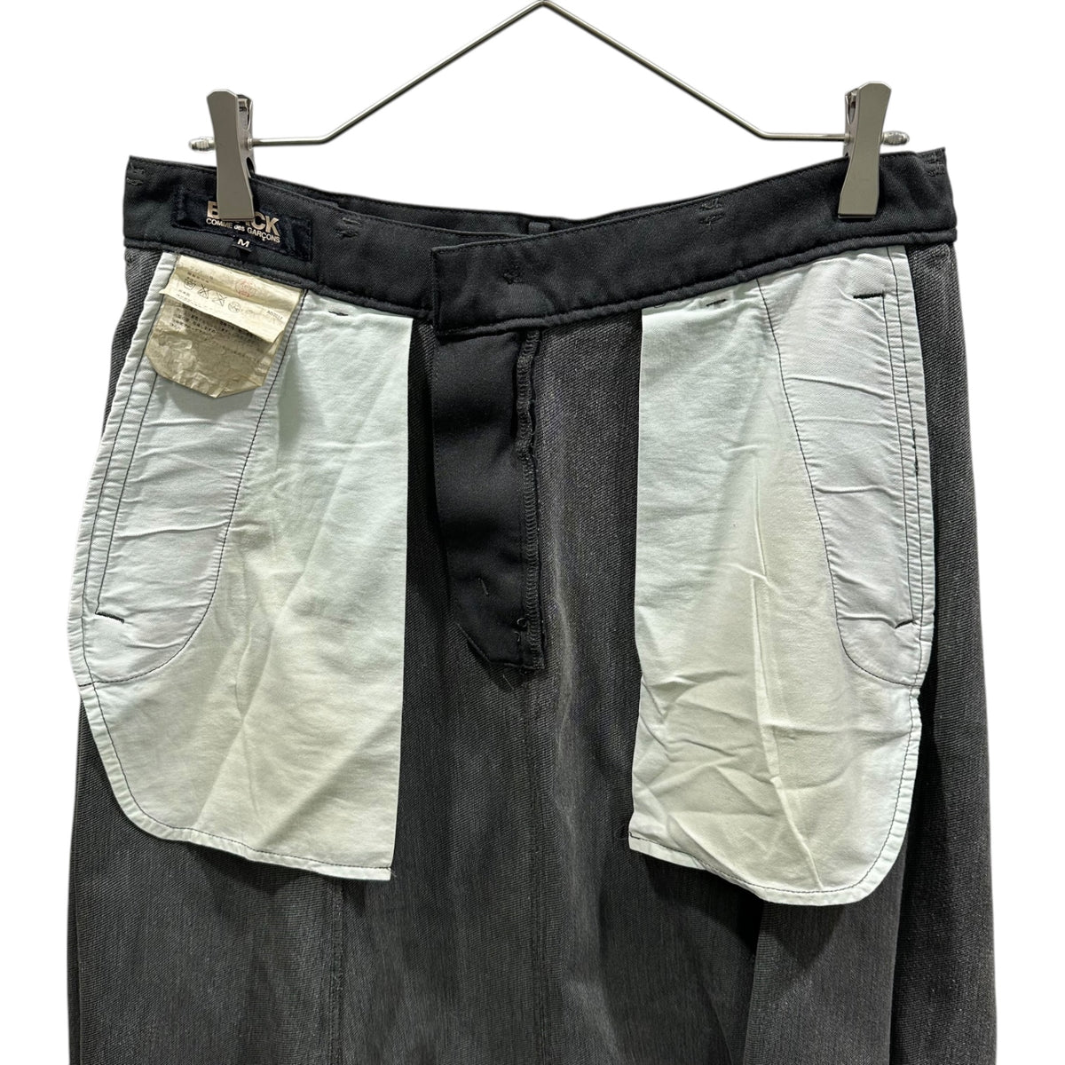 BLACK COMME des GARCONS(ブラックコムデギャルソン) 2013SS Garment-Dyed Poly-Cotton Sarrouel Pants 製品染め ポリコットン サルエル パンツ 1K-P008 M チャコール AD2012 定番品