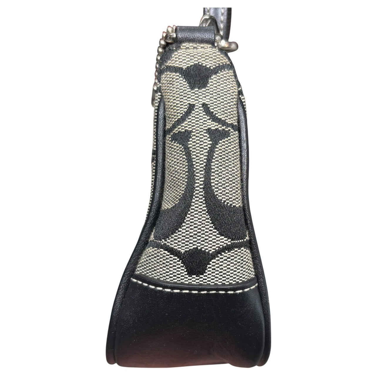 COACH(コーチ) Signature Canvas Accessory Pouch シグネチャー キャンバス アクセサリー ポーチ 6094 ブラック×グレー ワンショルダー ミニ バッグ