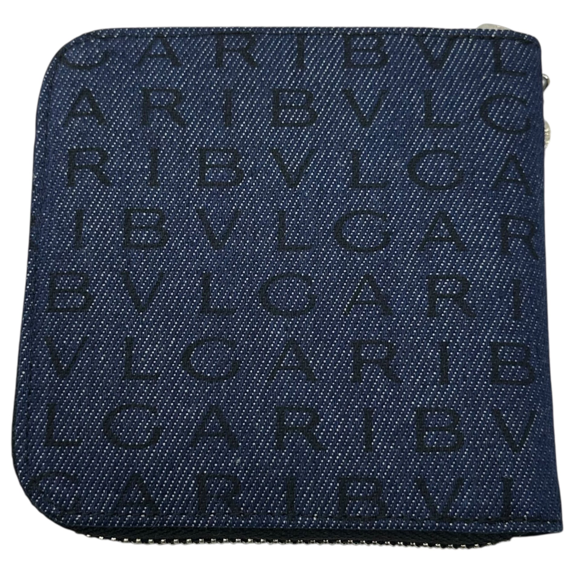 BVLGARI(ブルガリ) Logomania Denim Compact Wallet ロゴマニア デニム 小型 財布 インディゴ