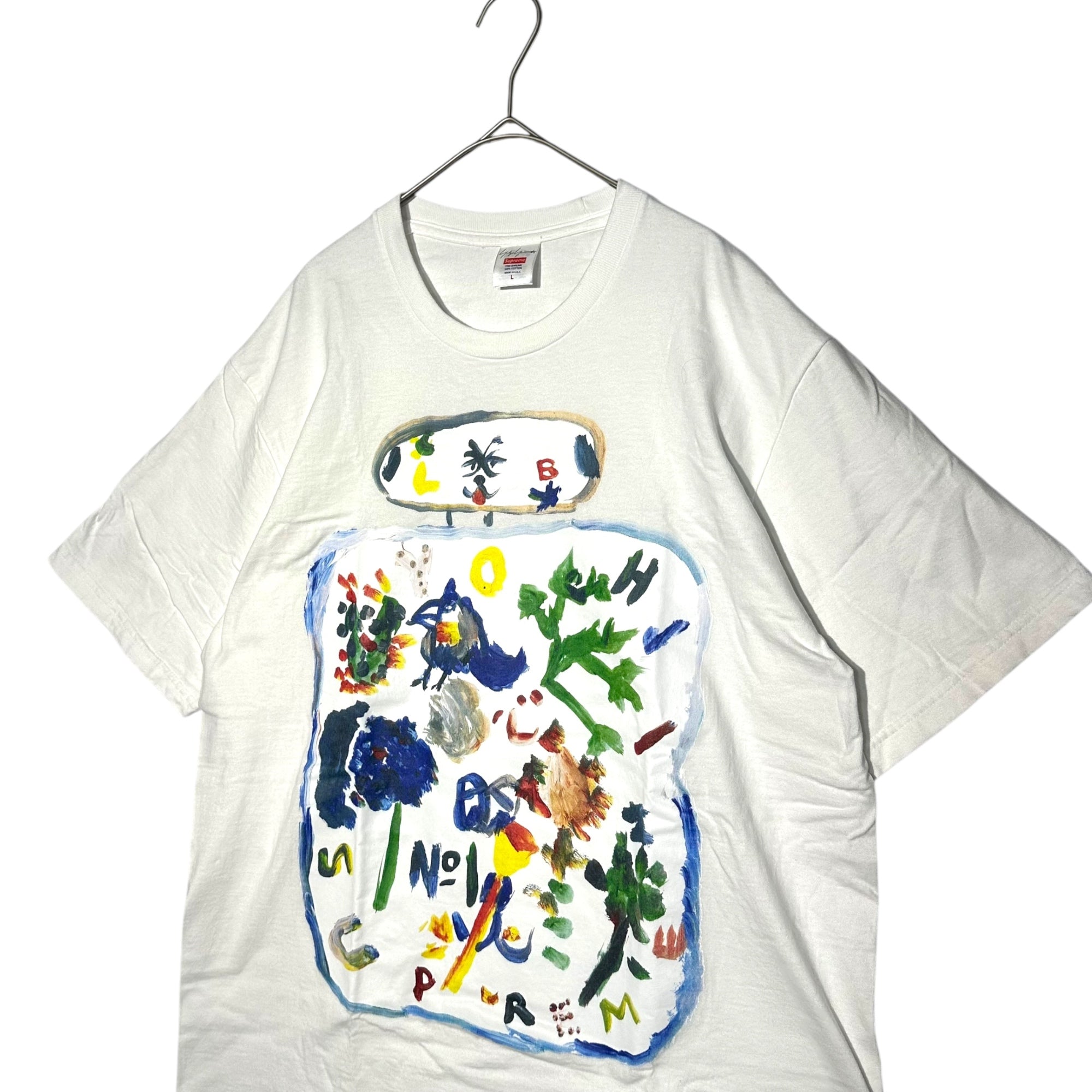 SUPREME × YOHJI YAMAMOTO(シュプリーム×ヨウジヤマモト) 22AW Yohji Yamamoto Paint Tee ヨウジヤマモト ペイント Tシャツ L ホワイト×マルチカラー