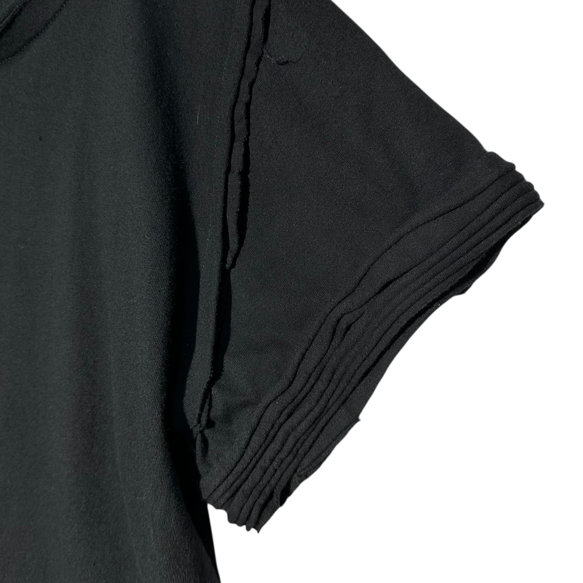 Christopher Nemeth(クリストファーネメス) 90's-00's Big Sleeve Stacked Crew Neck T-Shirt ビッグスリーブ 重ね加工 クルーネック Tシャツ FREE(S程度) ブラック