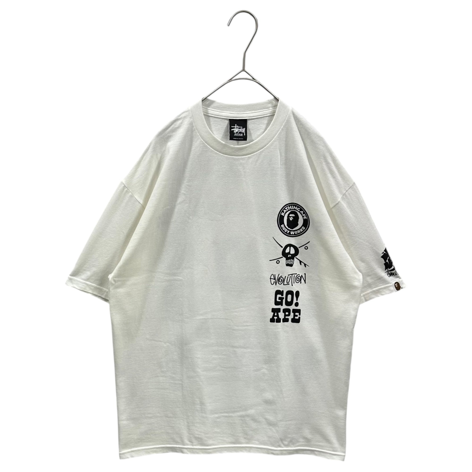 STUSSY×A BATHING APE(ステューシー×アベイシングエイプ) 2010’s 30th Anniversary Tee 30周年記念 Tシャツ M ホワイト ロゴ