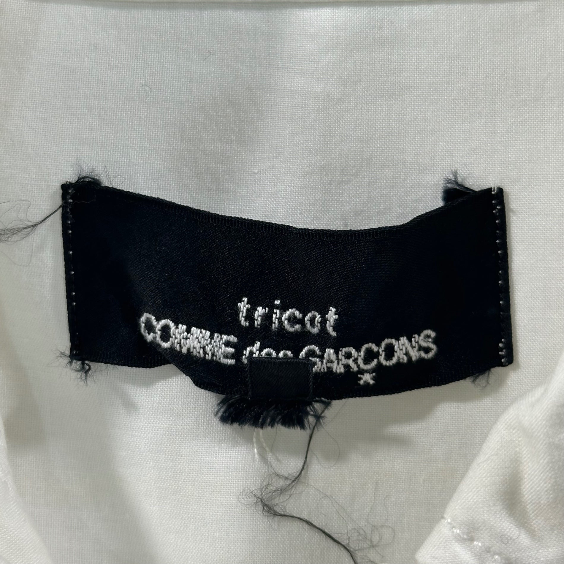 tricot COMME des GARCONS(トリココムデギャルソン) 03SS Hem＆Sleeves Lace Cotton L/S Shirt 裾 袖 レース コットン 長袖 シャツ TI-B020 S ホワイト AD2002 00's