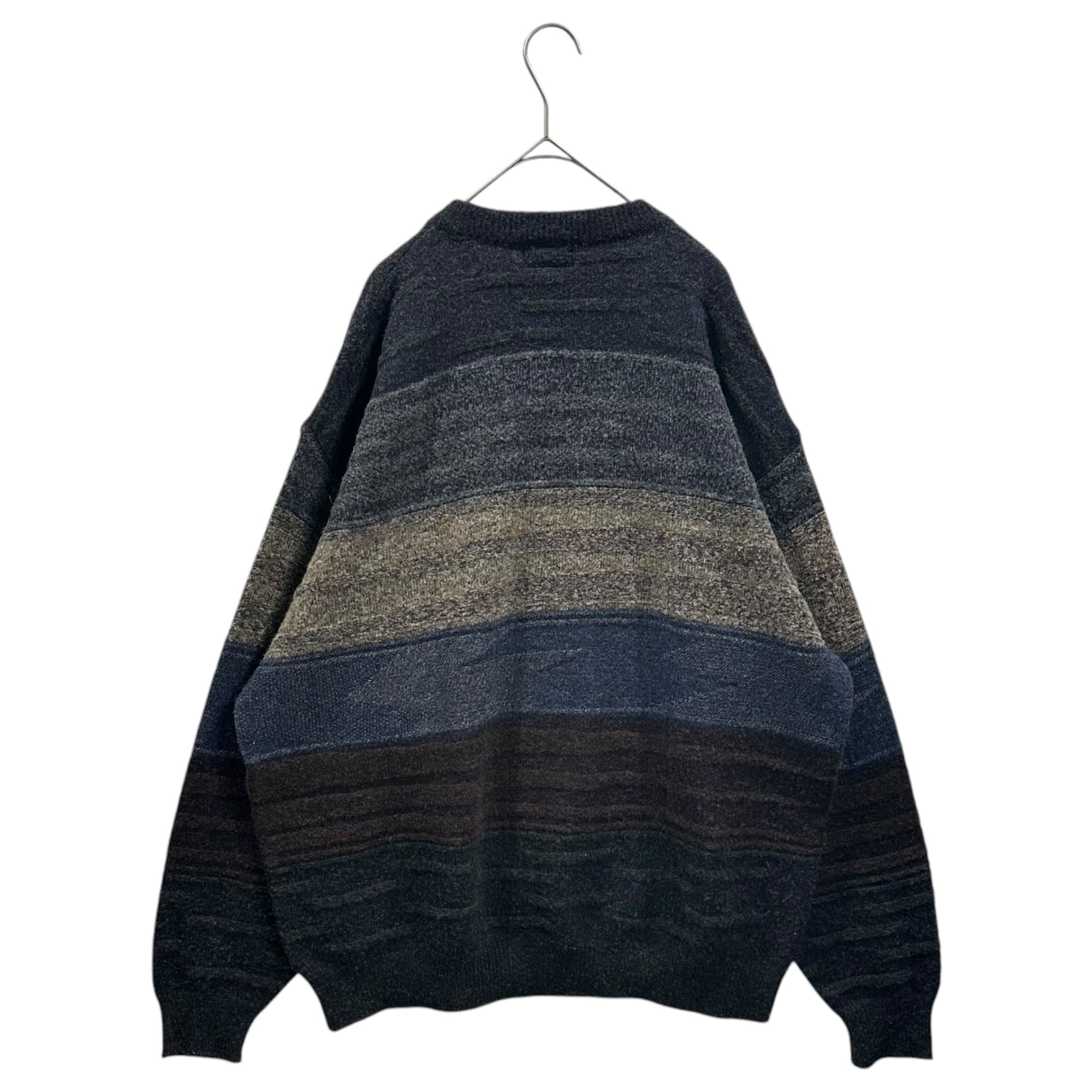 CHANEL(シャネル) 1980's Mohair gradient striped knit モヘア グラデーション ボーダー ニット 表記無(XL程度) ネイビー×ブラウン 80年代 ヴィンテージ 手書きタグ メンズサイズ