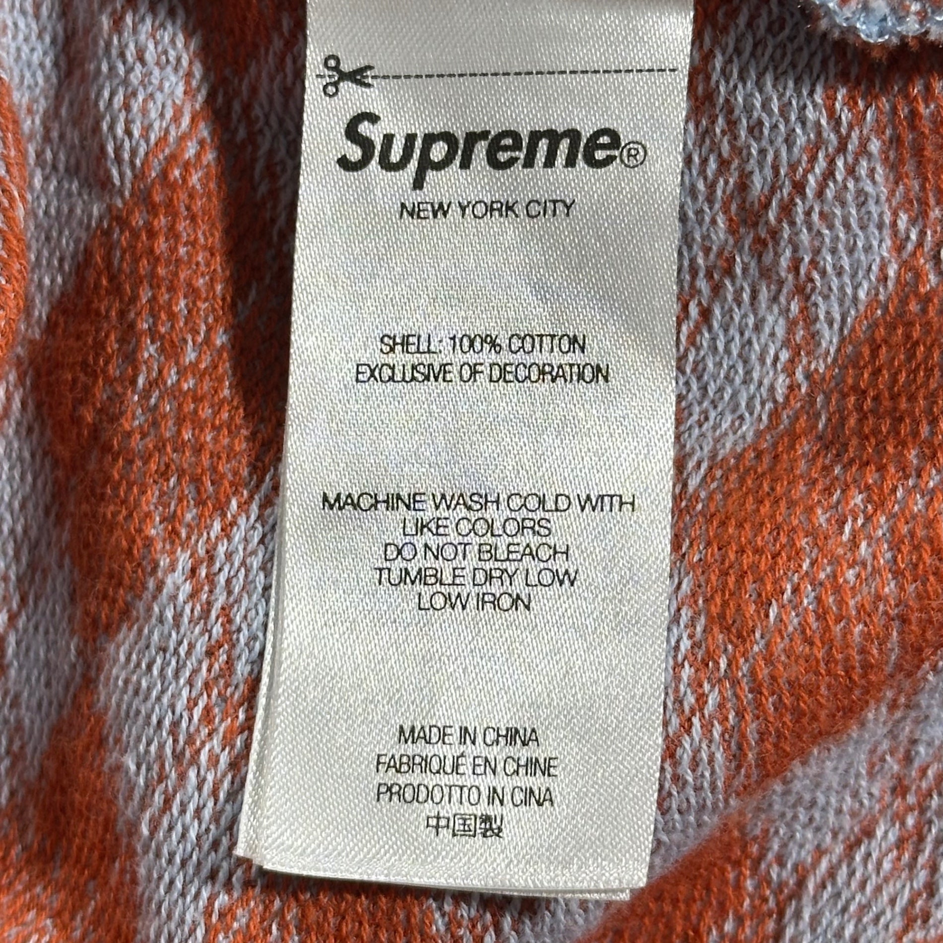 SUPREME(シュプリーム) 25SS Diamond Jacquard S/S Top ダイアモンド ジャガード 半袖 Tシャツ カットソー L オレンジ×ライトブルー