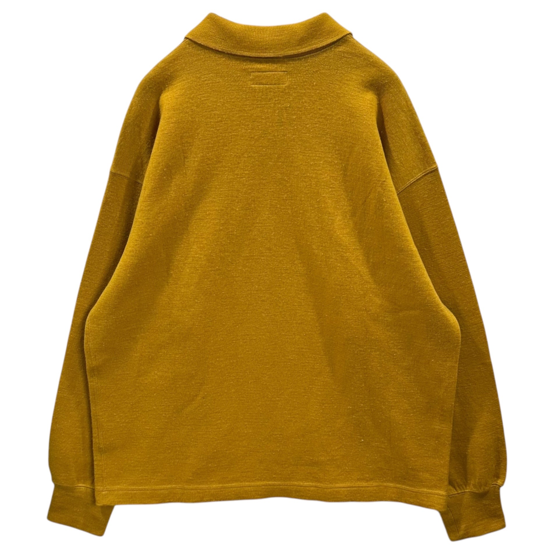 COMME des GARCONS HOMME(コムデギャルソンオム) 1990AW Sweater-Knit Polo Shirt スウェットライク ポロニット HT-080090 イエロー AD1990 90's 90年代 田中オム