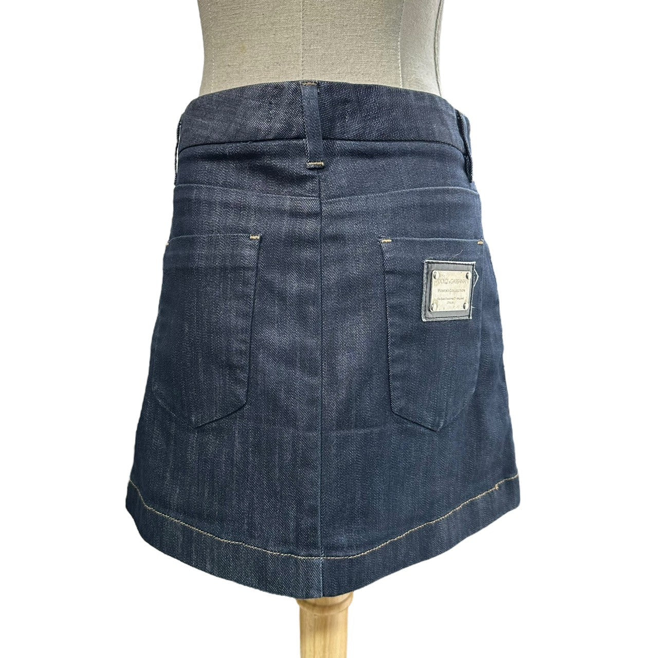DOLCE&GABBANA(ドルチェ&ガッバーナドルガバ) Back Plate Denim Mini Skirt バックプレート デニム ミニ スカート F4B41D/G8473 38(M) インディゴ