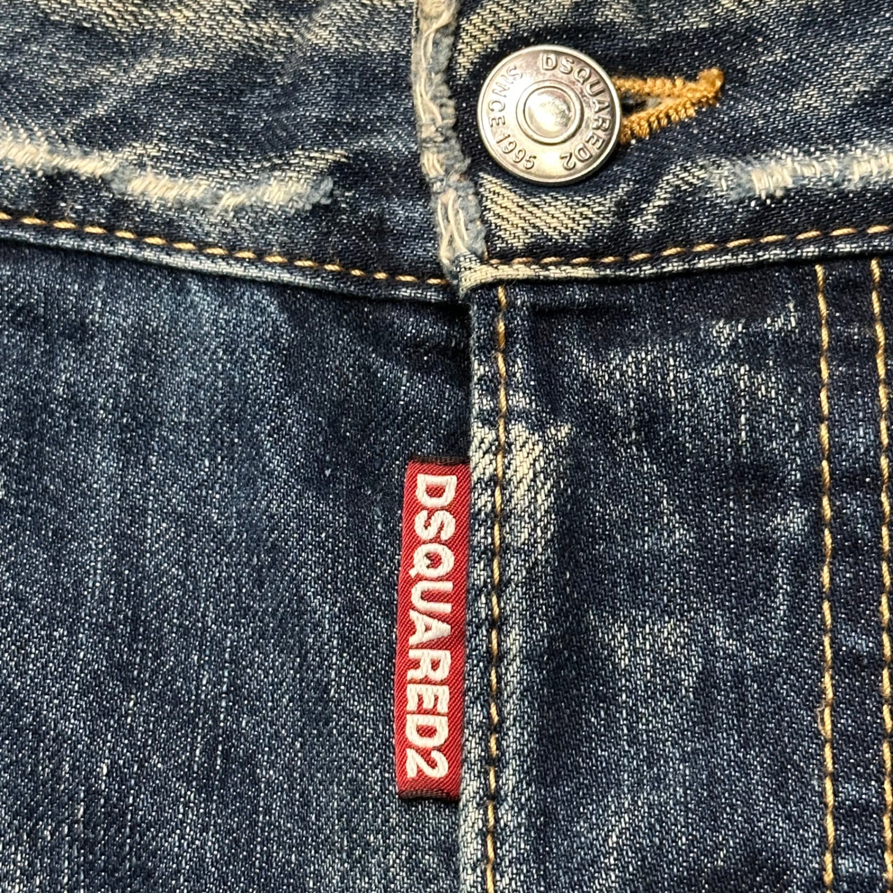 DSQUARED2(ディースクエアード) 2015's Classic Keny Twist Denim Pants クラシック ケニー ツイスト デニム パンツ S74LA0708 S30309 46 インディゴ ペイント ダメージ加工