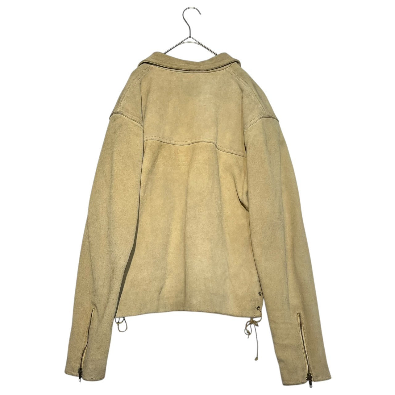 BALLOW(バロー) 90~00's Lace-up pullover suede leather jacket レースアップ プルオーバー スウェード レザー ジャケット スエード L アイボリー